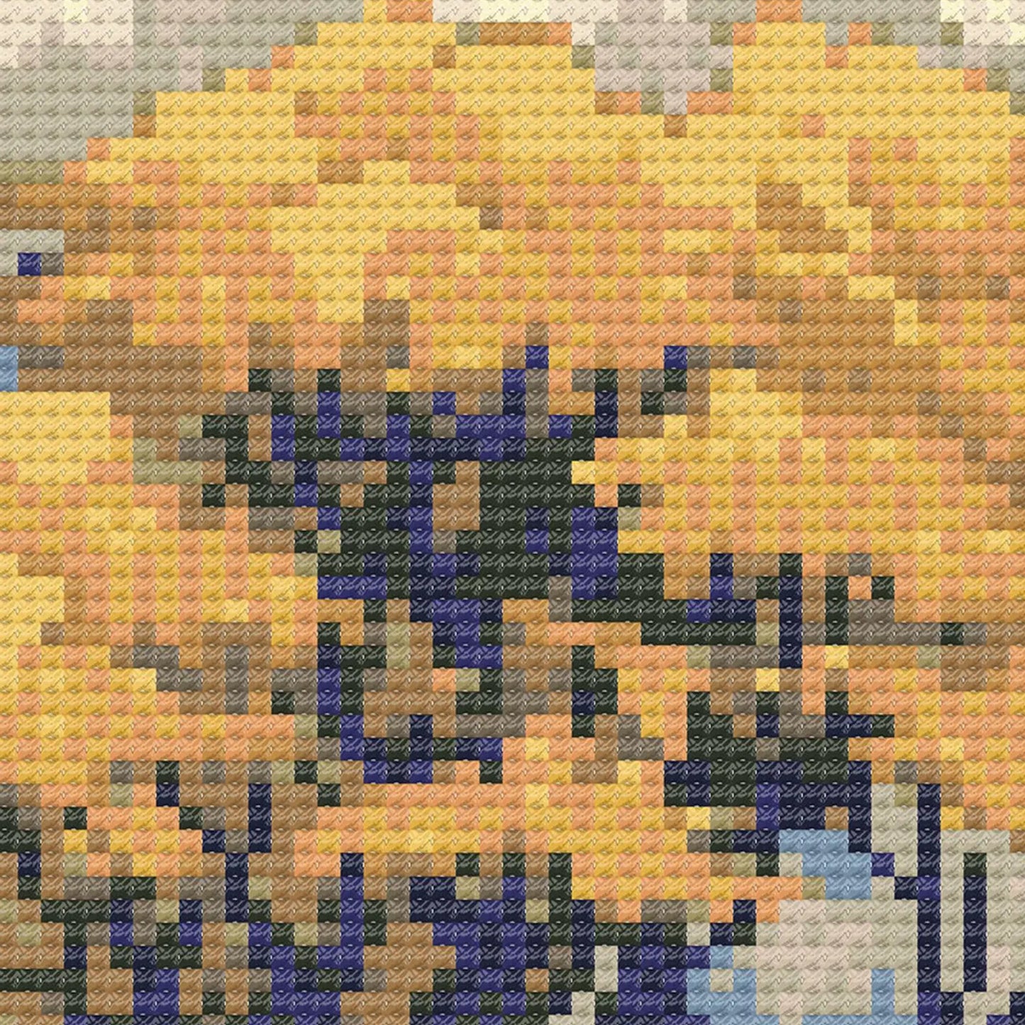 Yellow Tree Mountain Landscape Cross Stitch Pattern | Landscape Cross Stitch Chart Download | Nature Cross Stitch | Modern Cross Stitch