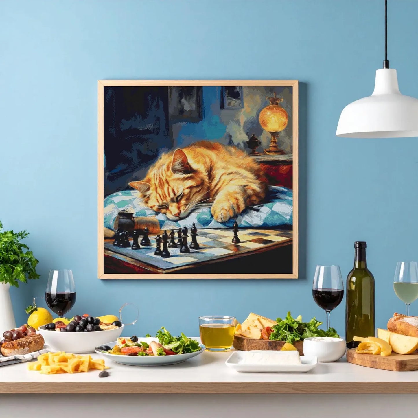 Cross Stitch Pattern PDF, The Sleeping Cat, needlepoint chart, easy cross stitch, animal, large pattern