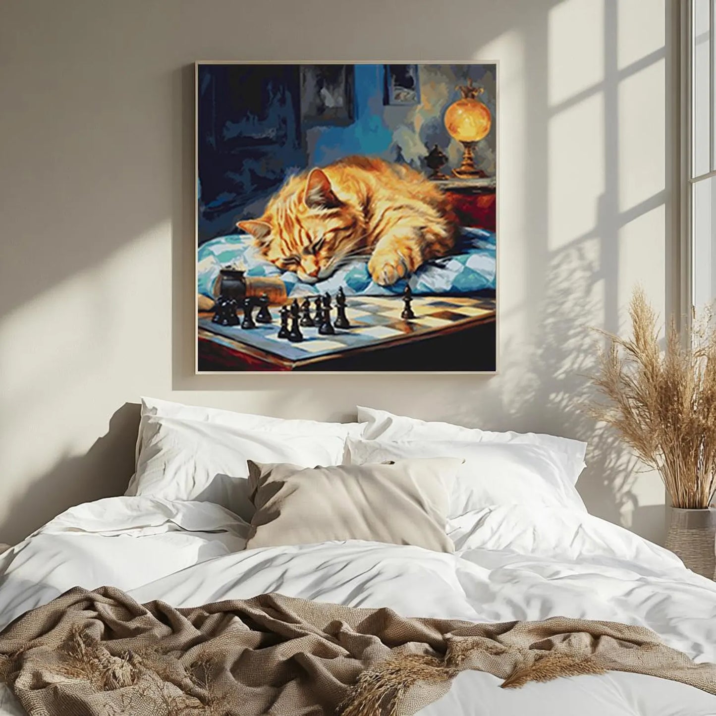 Cross Stitch Pattern PDF, The Sleeping Cat, needlepoint chart, easy cross stitch, animal, large pattern