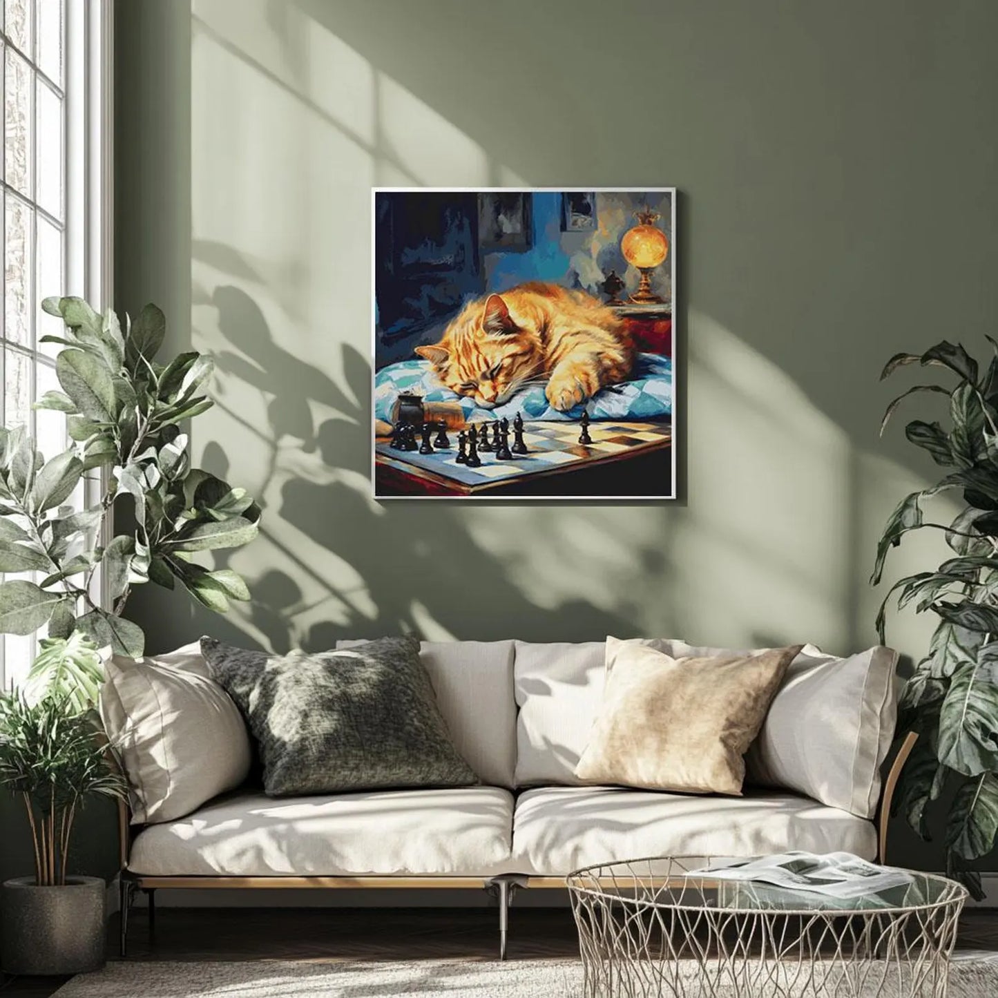 Cross Stitch Pattern PDF, The Sleeping Cat, needlepoint chart, easy cross stitch, animal, large pattern
