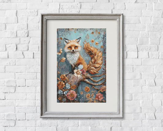 Mystical Fox Cross Stitch Pattern - PDF Download