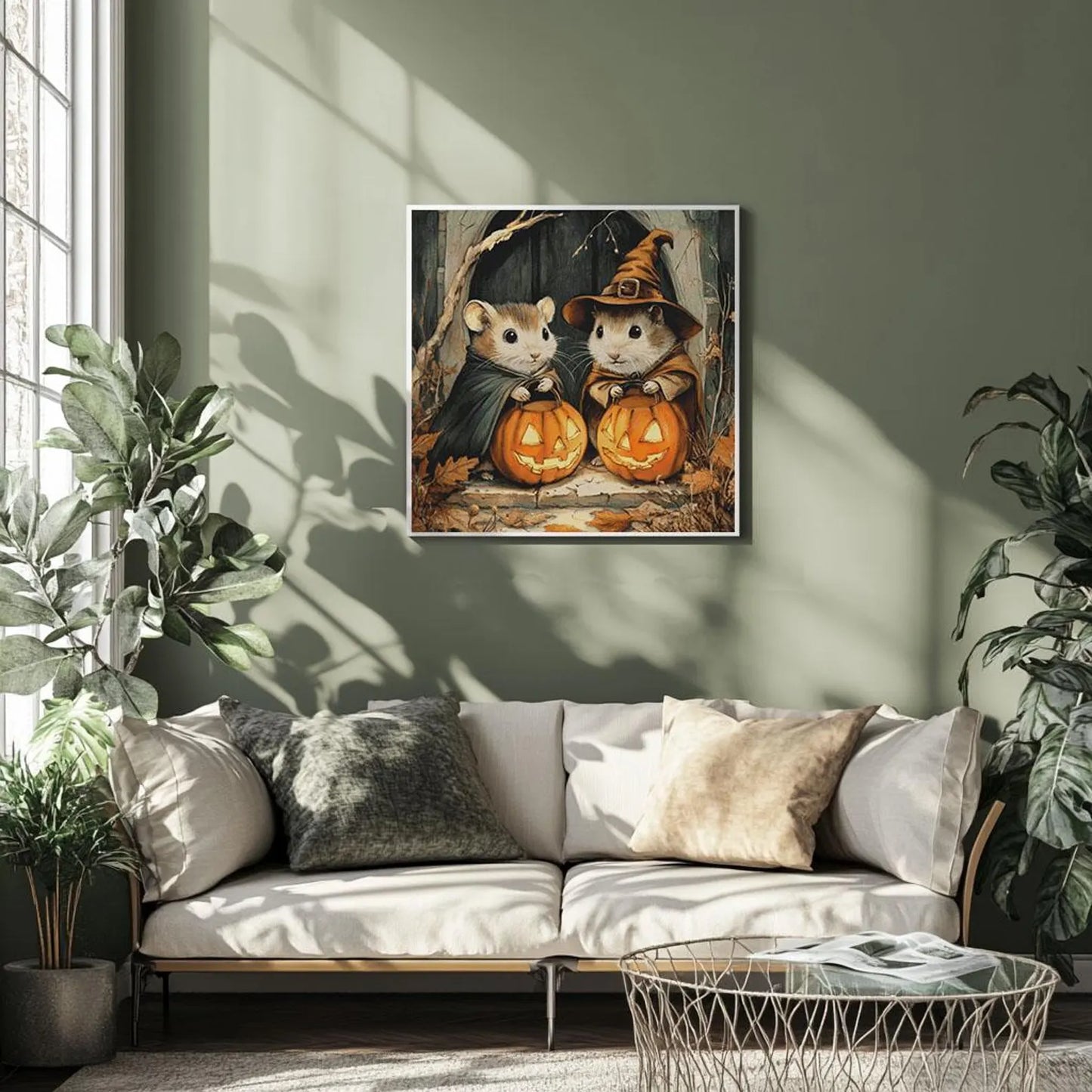 Cross Stitch Pattern PDF Funny Halloween Hamsters, cross stitch art, pumpkin, full coverage, cute animal, digital desing, dmc