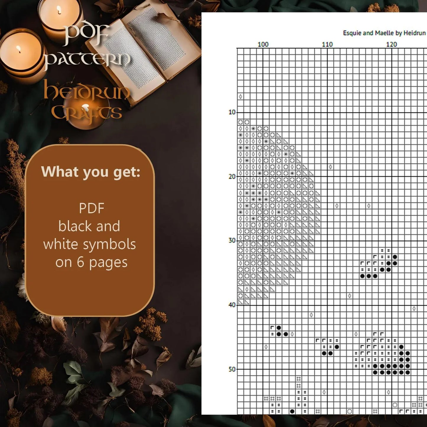 Esquie and Maelle Cross Stitch Pattern PDF – Clair Obscur Expedition 33, Video Game Embroidery, Moonlight Hug Scene, Digital Chart Download