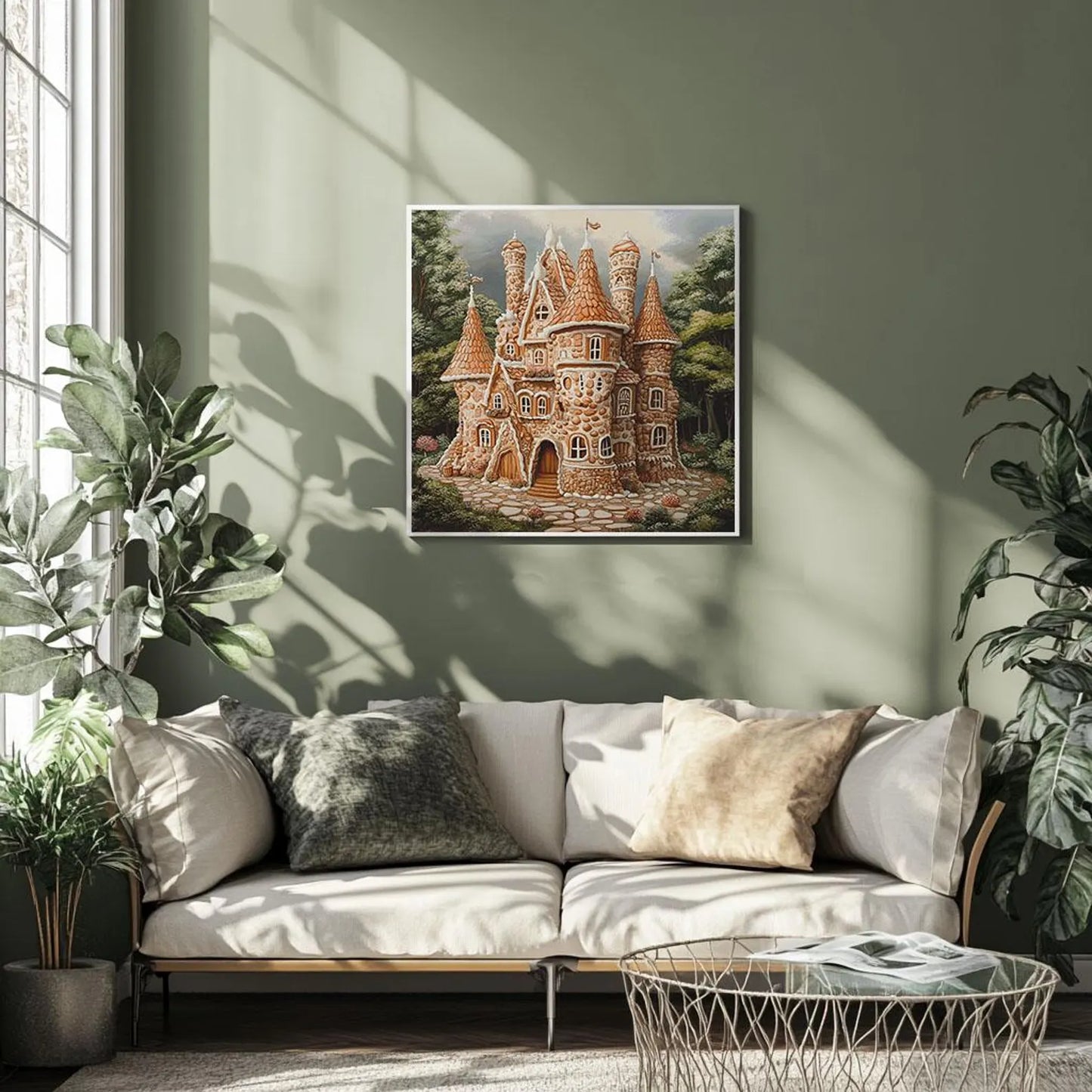 Cross Stitch Pattern PDF Gingerbread House, embroidery file, digital pattern, embroidery designs, gnome cross stitch pattern, fantasy castle