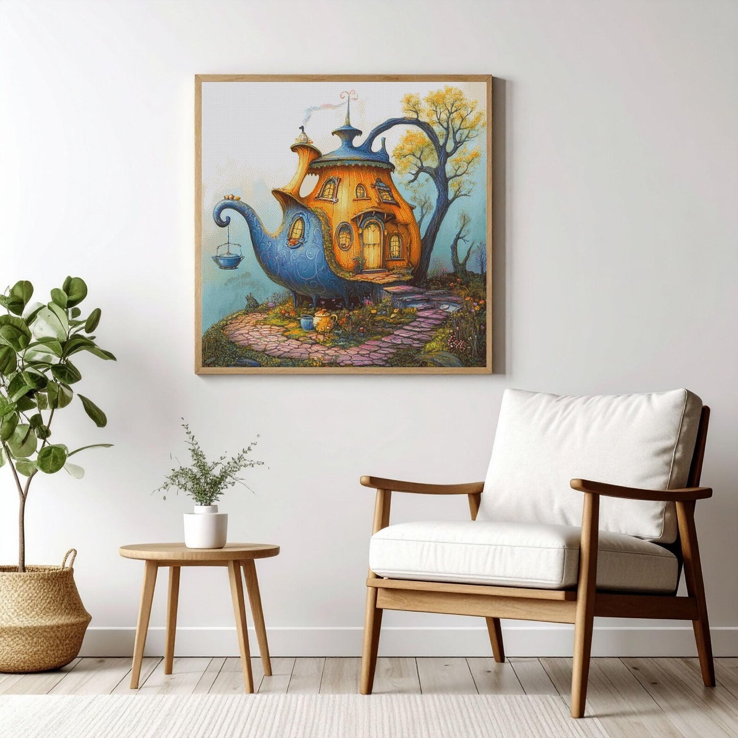 Cross Stitch Pattern PDF The Magic Tea House, counted cross stitch patterns, embroidery pattern, anime, dmc, extra large, digital design