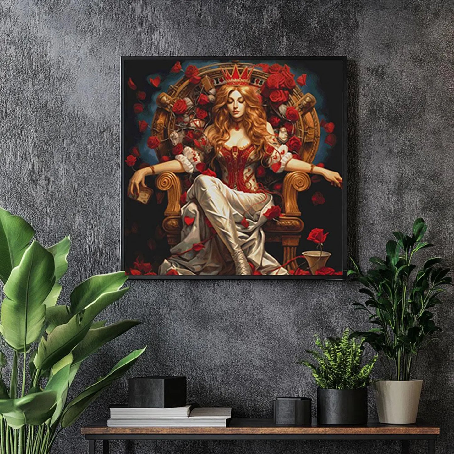 Cross Stitch Pattern The Red Queen PDF, full coverage, embroidery, cross stitch gift, flowers, dmc, digital pattern, instant download