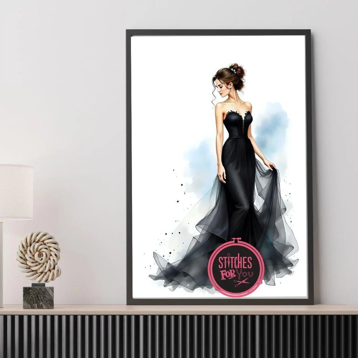 Black Elegance - Counted Cross Stitch Patterns - Printable Chart PDF Format Needlework Embroidery Crafts DIY DMC color