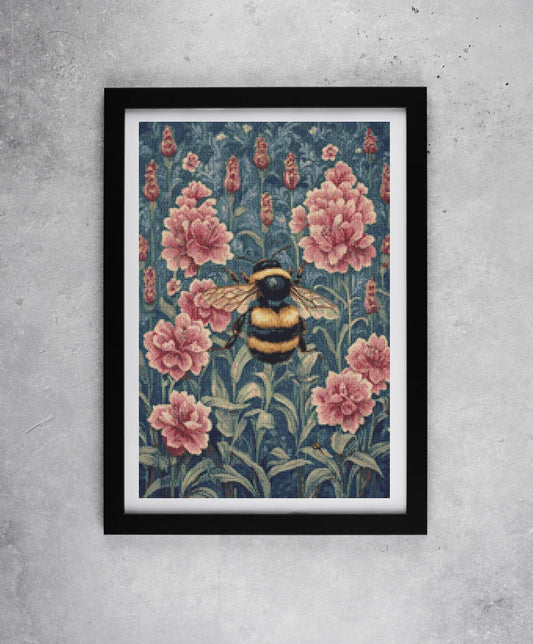 Victorian Bee Cross Stitch Pattern - PDF Download
