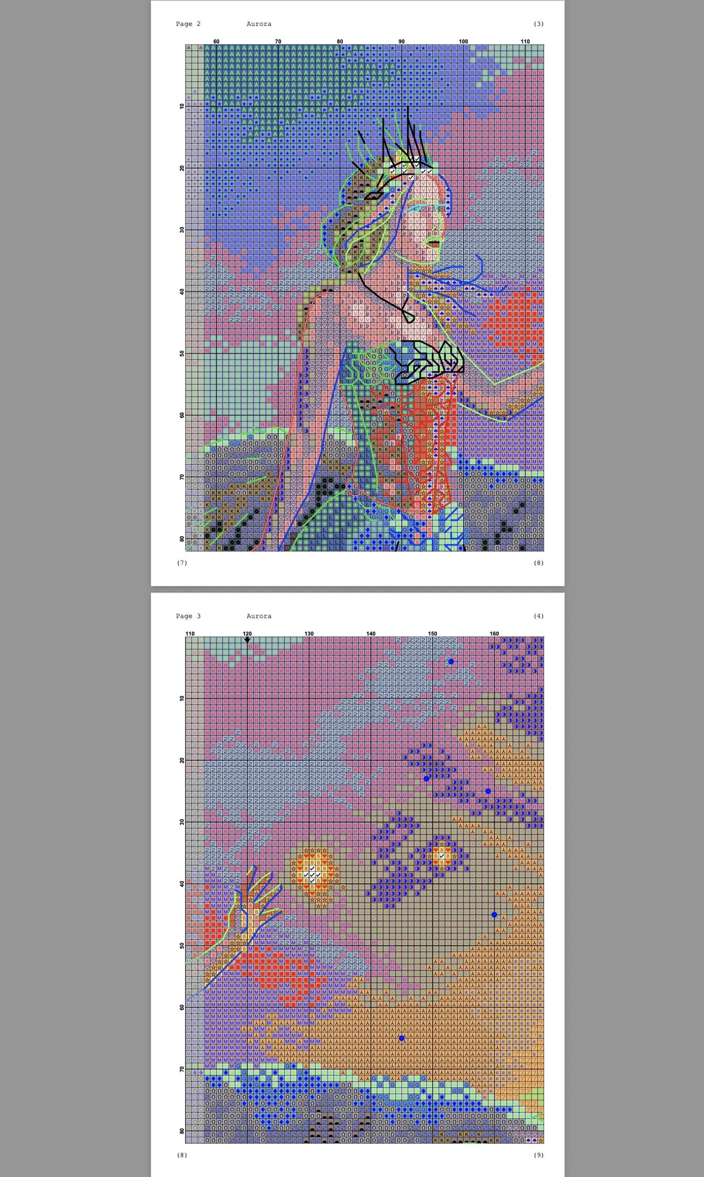 Aurora Cross Stitch Pattern