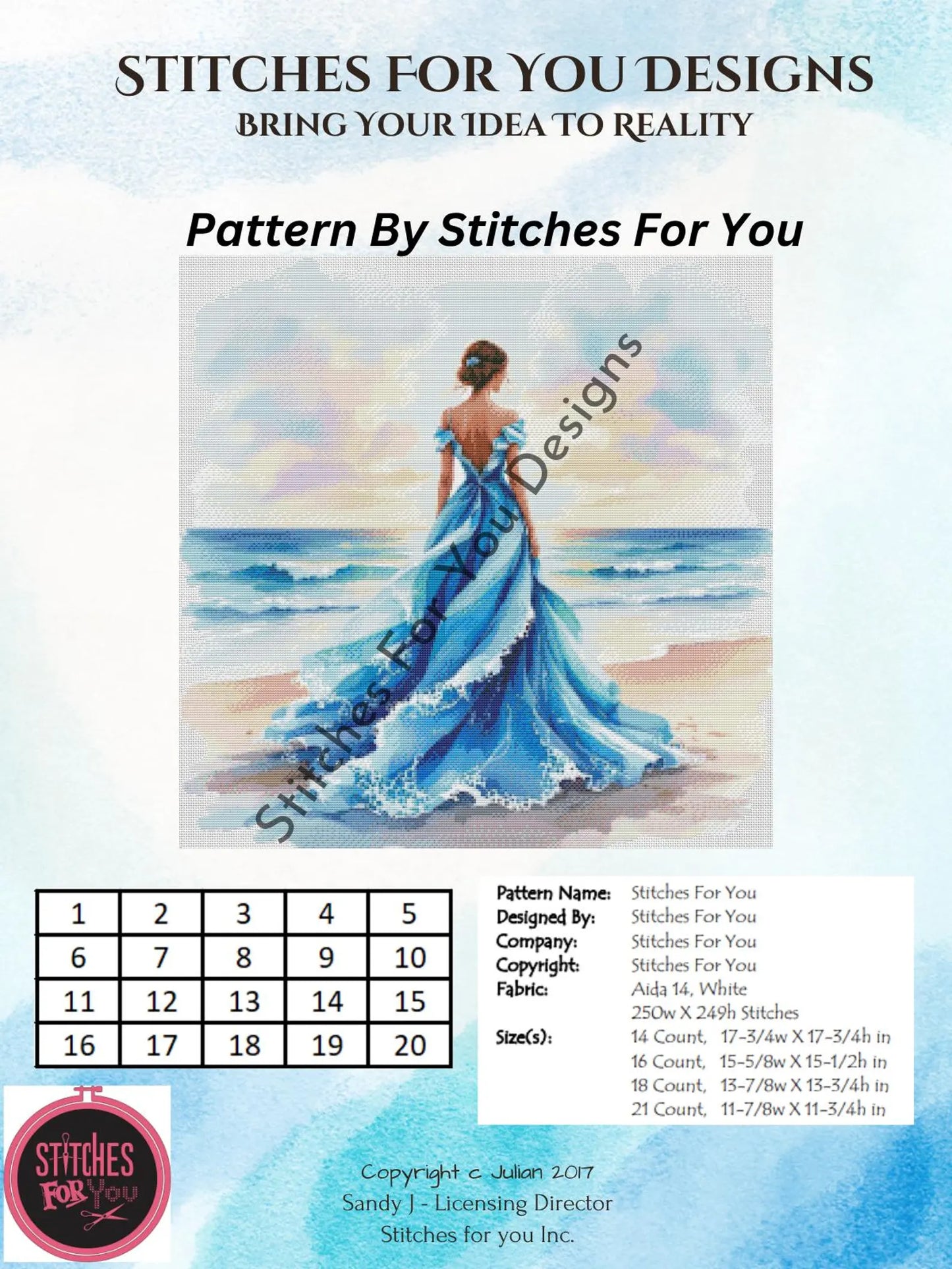 Shore Bliss - Counted Cross Stitch Patterns - Printable Chart PDF Format Needlework Embroidery Crafts DIY DMC color