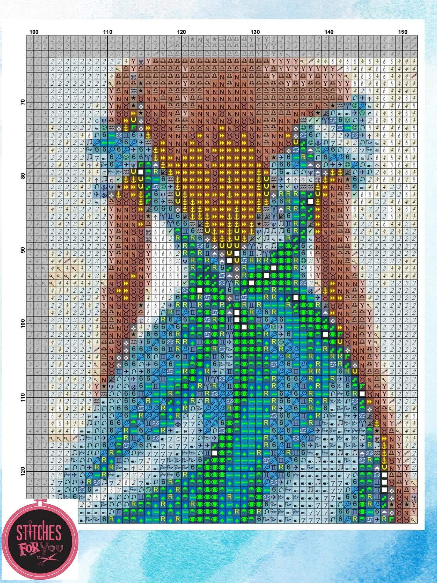 Shore Bliss - Counted Cross Stitch Patterns - Printable Chart PDF Format Needlework Embroidery Crafts DIY DMC color