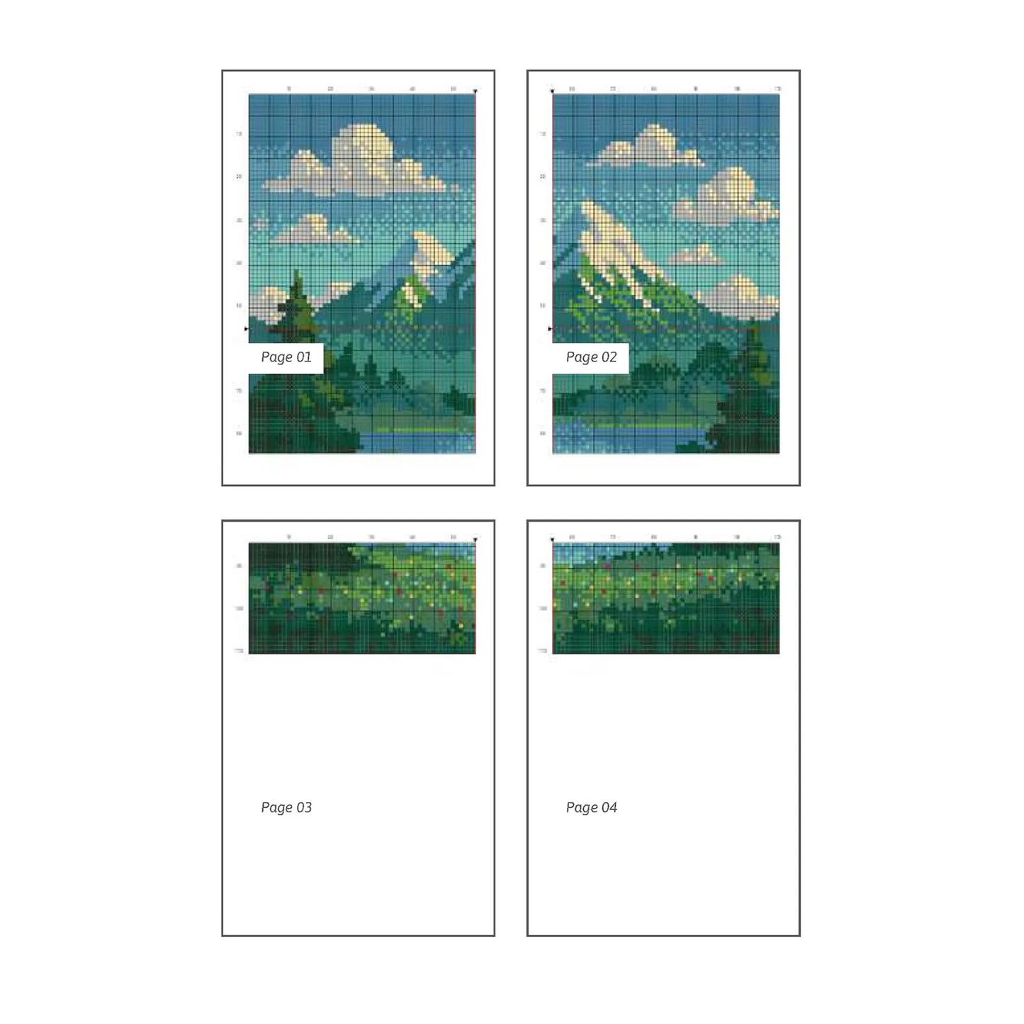 Mini Mountain Cross Stitch Pattern | Landscape Cross Stitch Chart Download | Nature Cross Stitch Patterns | Counted Cross Stitch PDF
