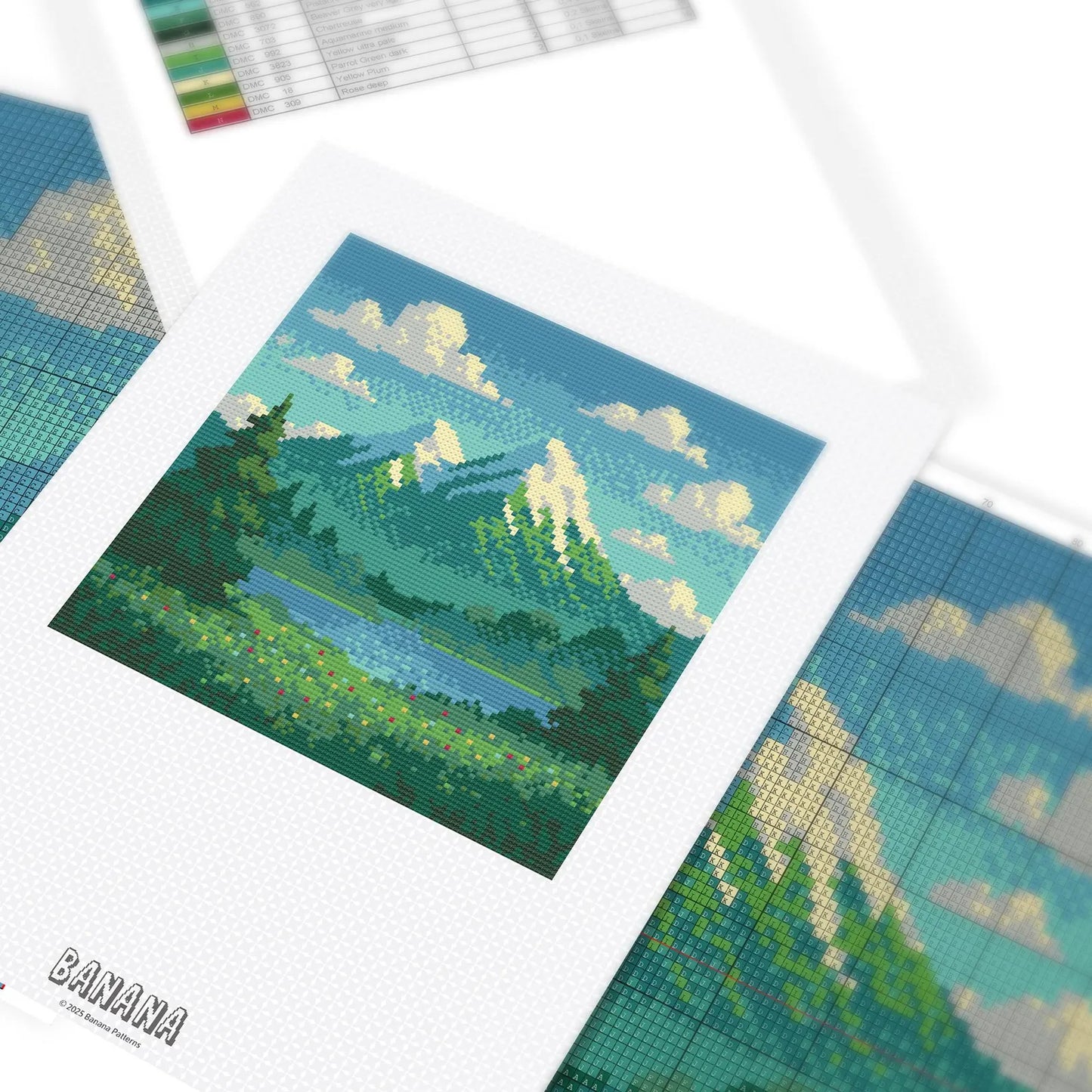 Mini Mountain Cross Stitch Pattern | Landscape Cross Stitch Chart Download | Nature Cross Stitch Patterns | Counted Cross Stitch PDF