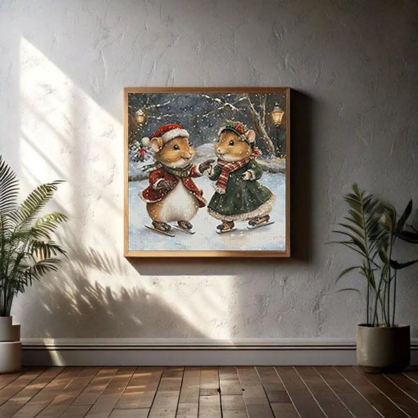 Cross Stitch Pattern PDF Christmas Hamsters in love, digital desing, dms, christmas tree, christmas cross stitch pattern, embroidery pattern