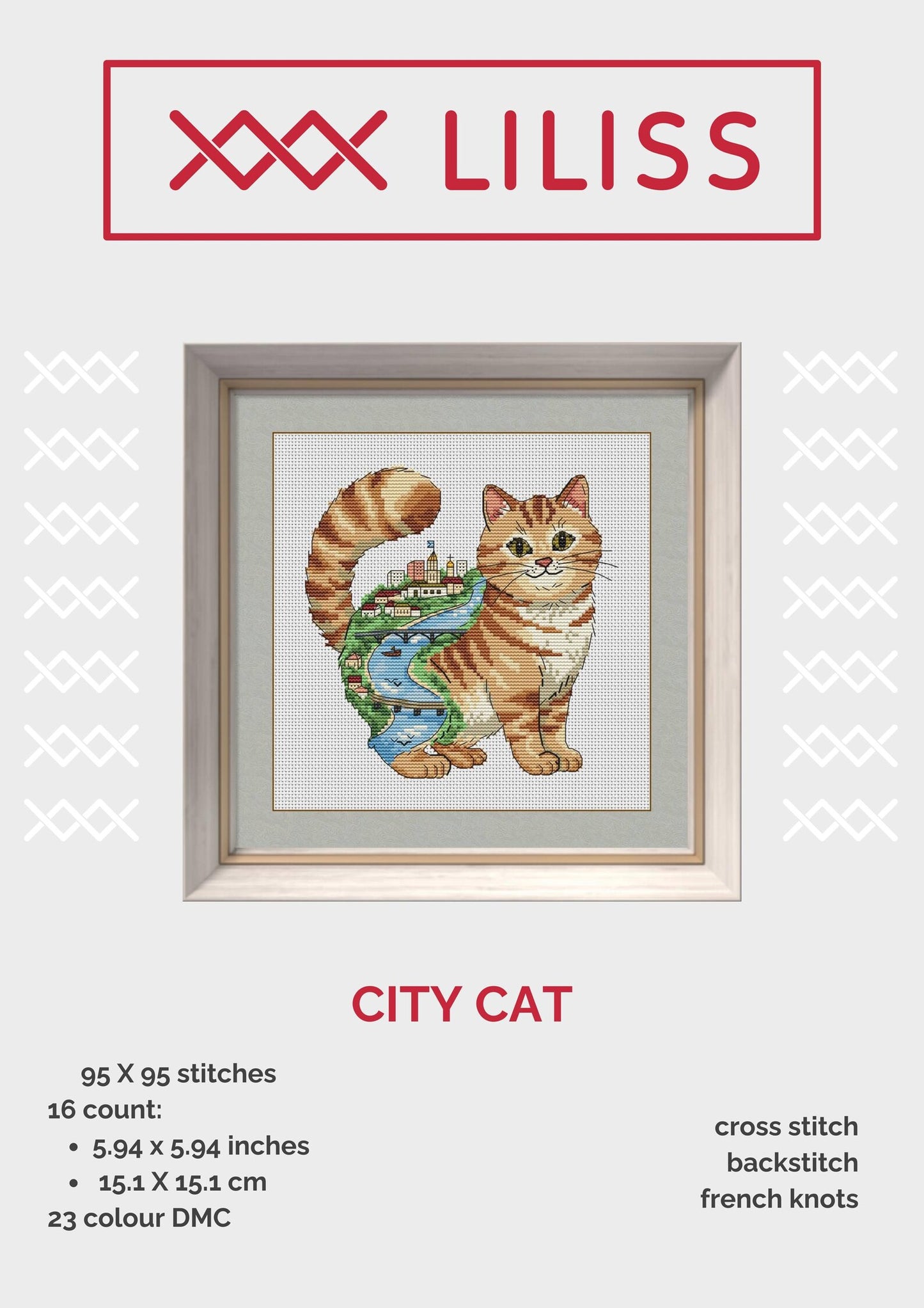 Cross Stitch Pattern Cat City – Whimsical Urban Cat Design, PDF Embroidery Pattern, Modern Cross Stitch Chart, Instant Download