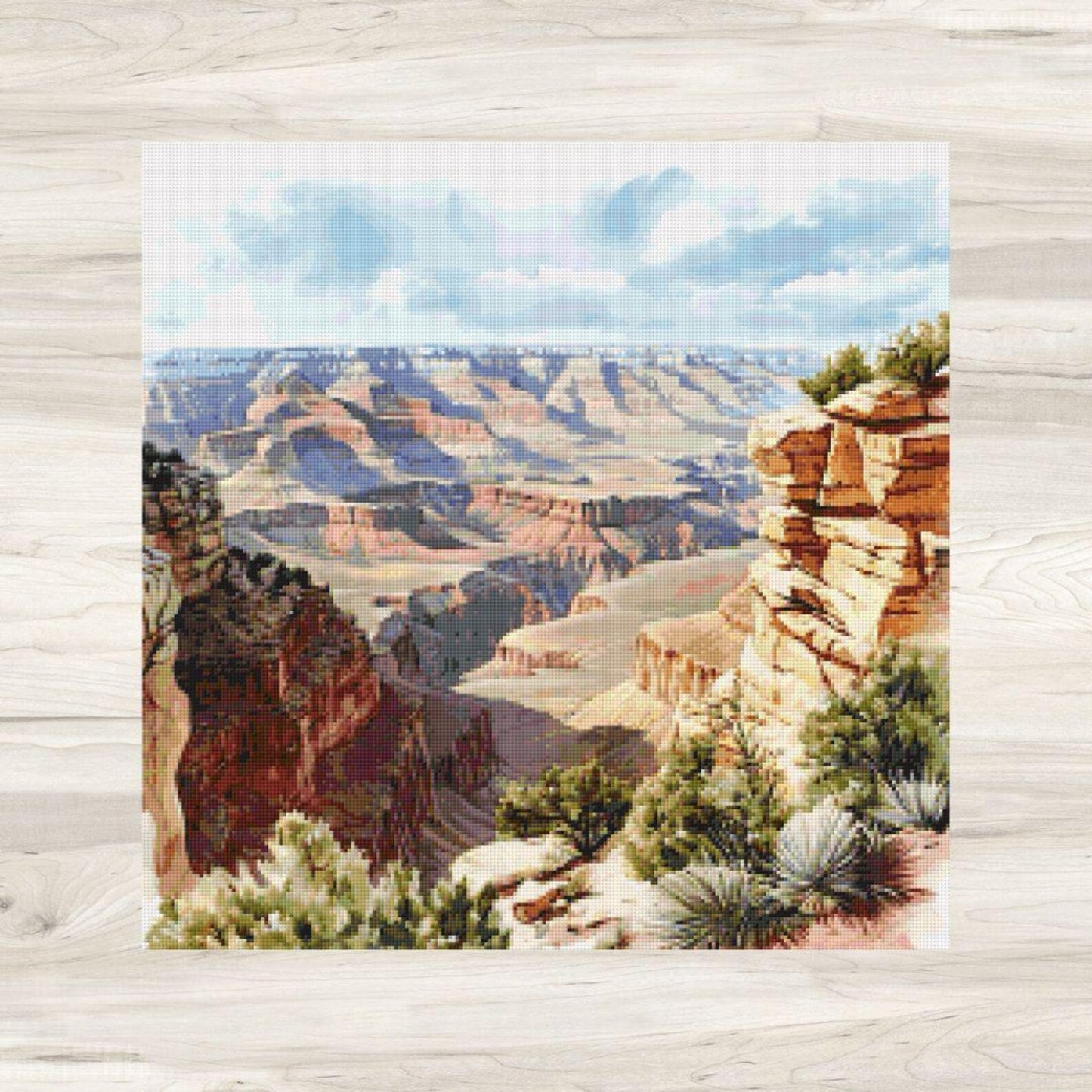 Cross Stitch Pattern: Grand Canyon Landscape Motif 1 - PDF Instant Download