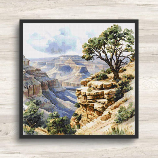 Cross Stitch Pattern: Grand Canyon Landscape Motif 2 - PDF Instant Download