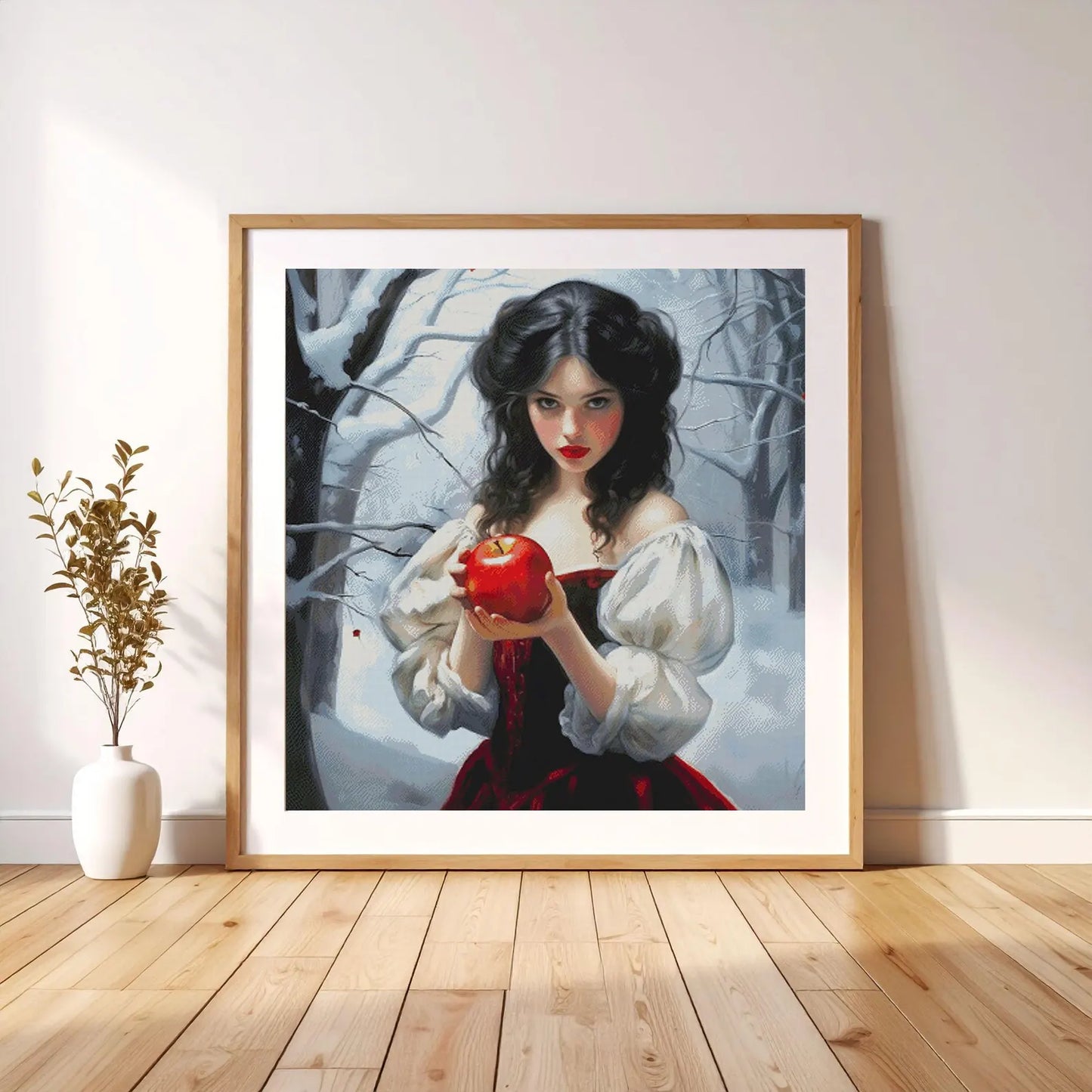 Cross stitch pattern Snow White PDF, fantasy, fairytale, princess cross stitch, instant download, hand embroidery, magic, home decor