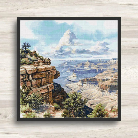 Cross Stitch Pattern: Grand Canyon Landscape Motif 8 - PDF Instant Download
