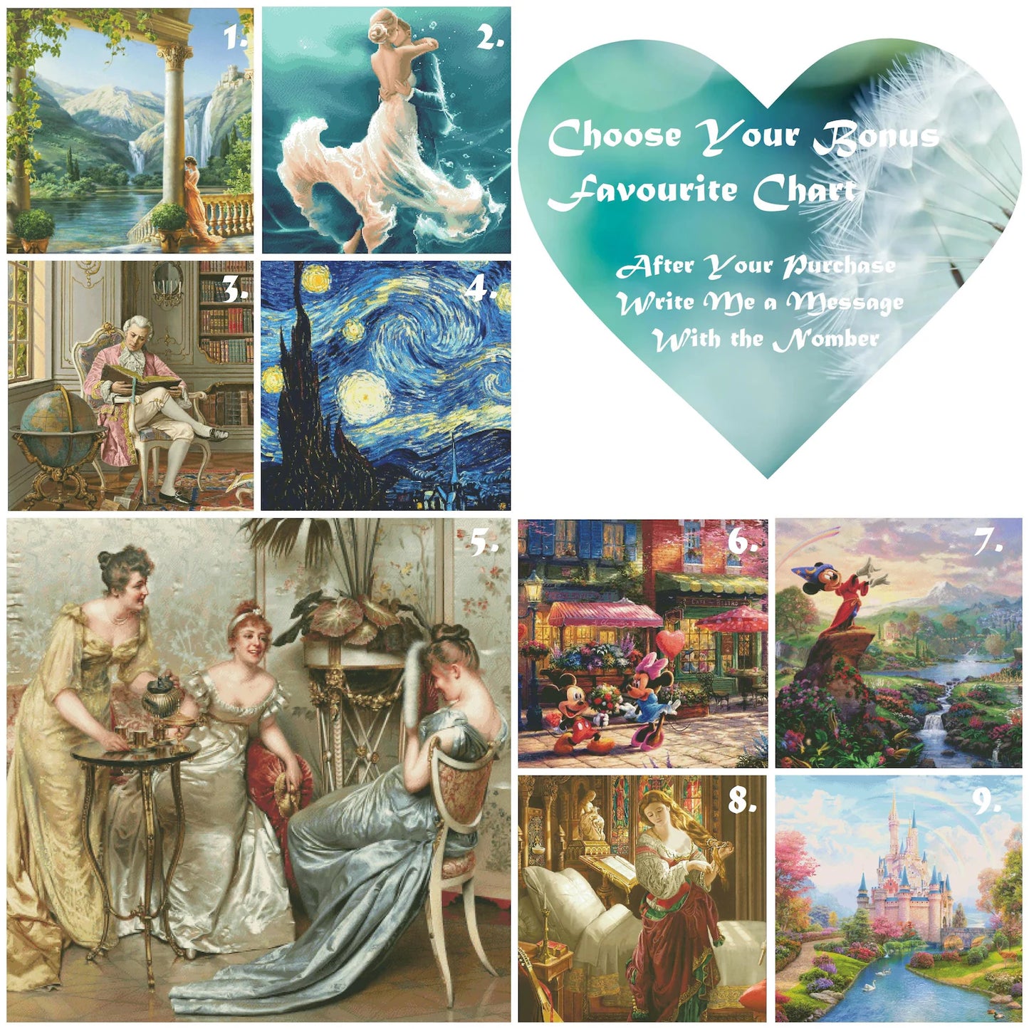 Cross Stitch Pattern PDF "Tangled" DMC 128 Solid Colors, 640w X 427h Stitches, Size on 18th Count: 91w X 60h cm (36w" X 24h")
