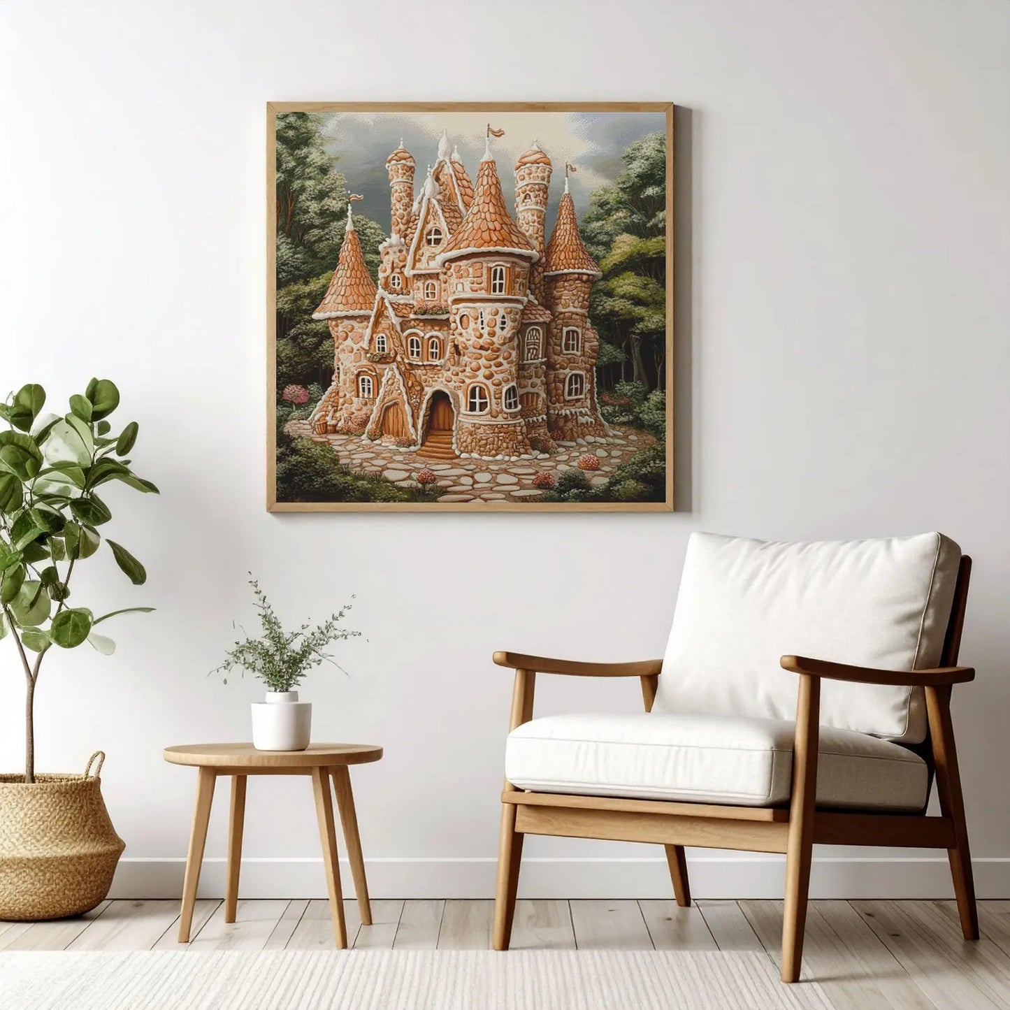 Cross Stitch Pattern PDF Gingerbread House, embroidery file, digital pattern, embroidery designs, gnome cross stitch pattern, fantasy castle