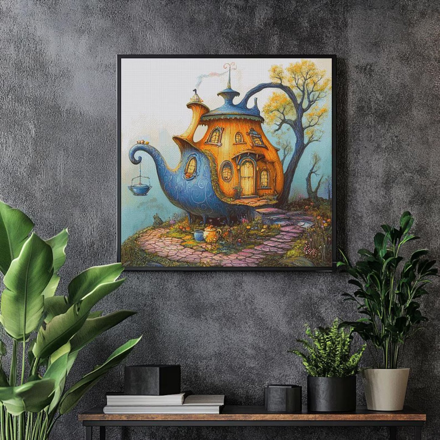Cross Stitch Pattern PDF The Magic Tea House, counted cross stitch patterns, embroidery pattern, anime, dmc, extra large, digital design