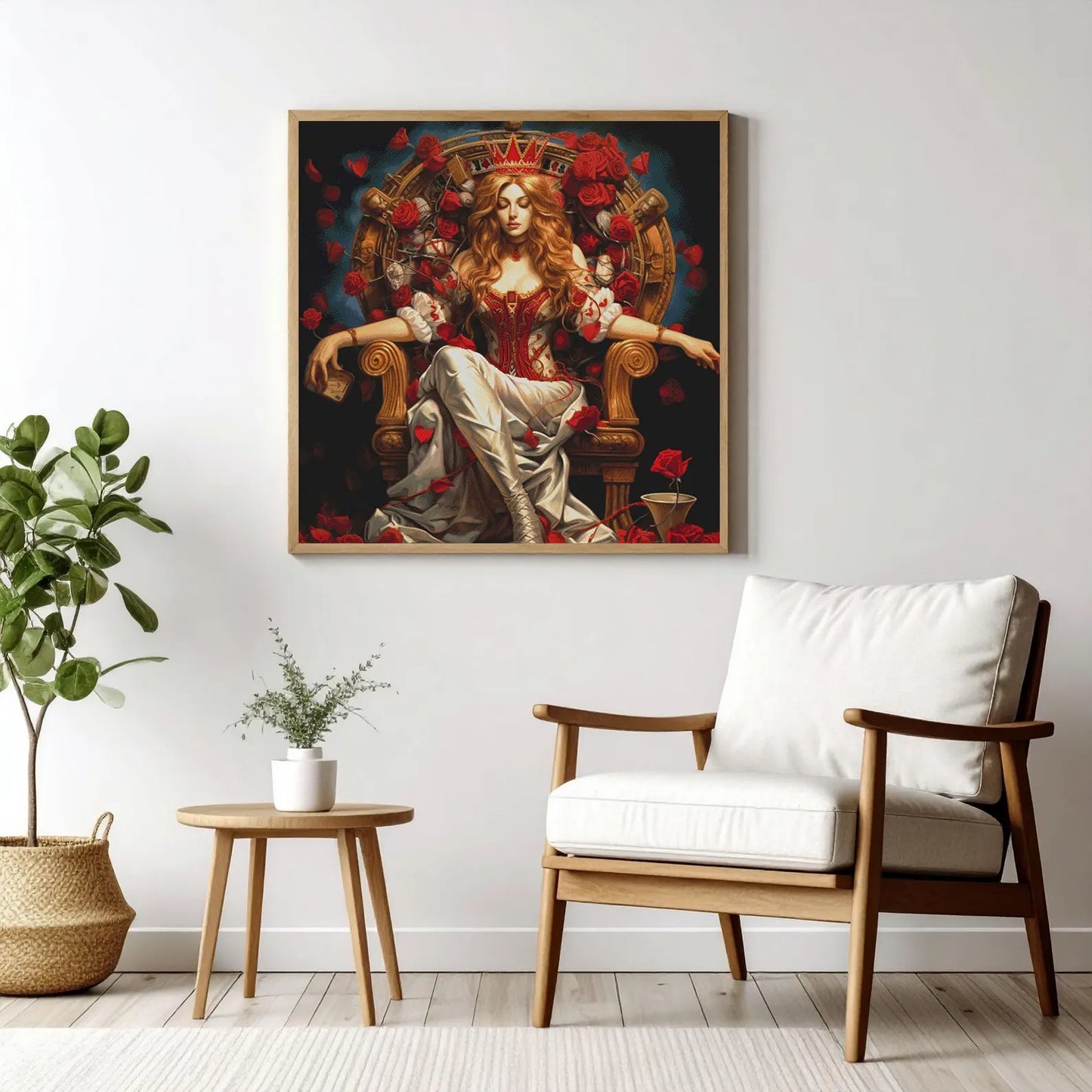 Cross Stitch Pattern The Red Queen PDF, full coverage, embroidery, cross stitch gift, flowers, dmc, digital pattern, instant download