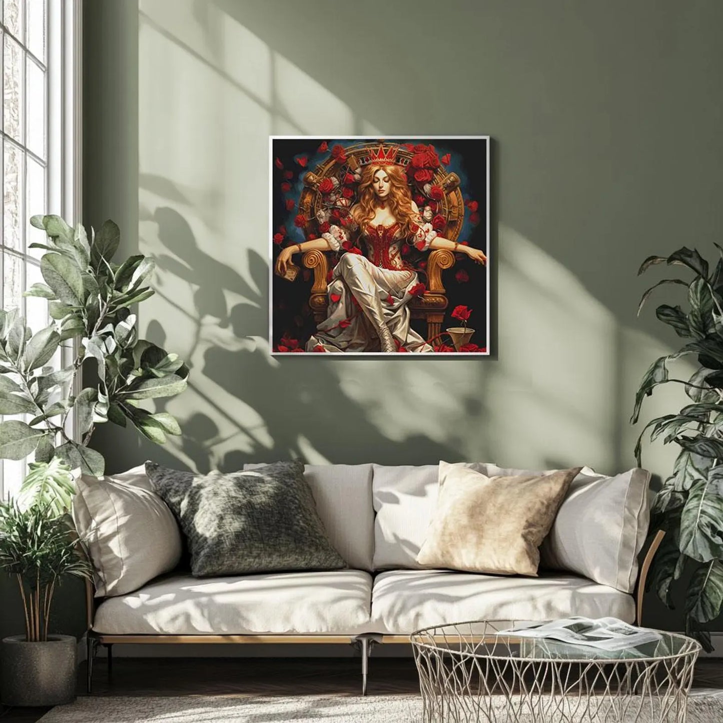Cross Stitch Pattern The Red Queen PDF, full coverage, embroidery, cross stitch gift, flowers, dmc, digital pattern, instant download