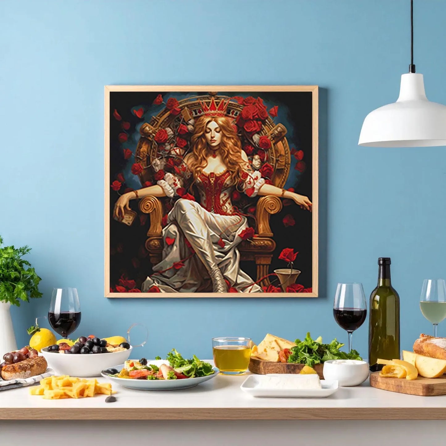 Cross Stitch Pattern The Red Queen PDF, full coverage, embroidery, cross stitch gift, flowers, dmc, digital pattern, instant download