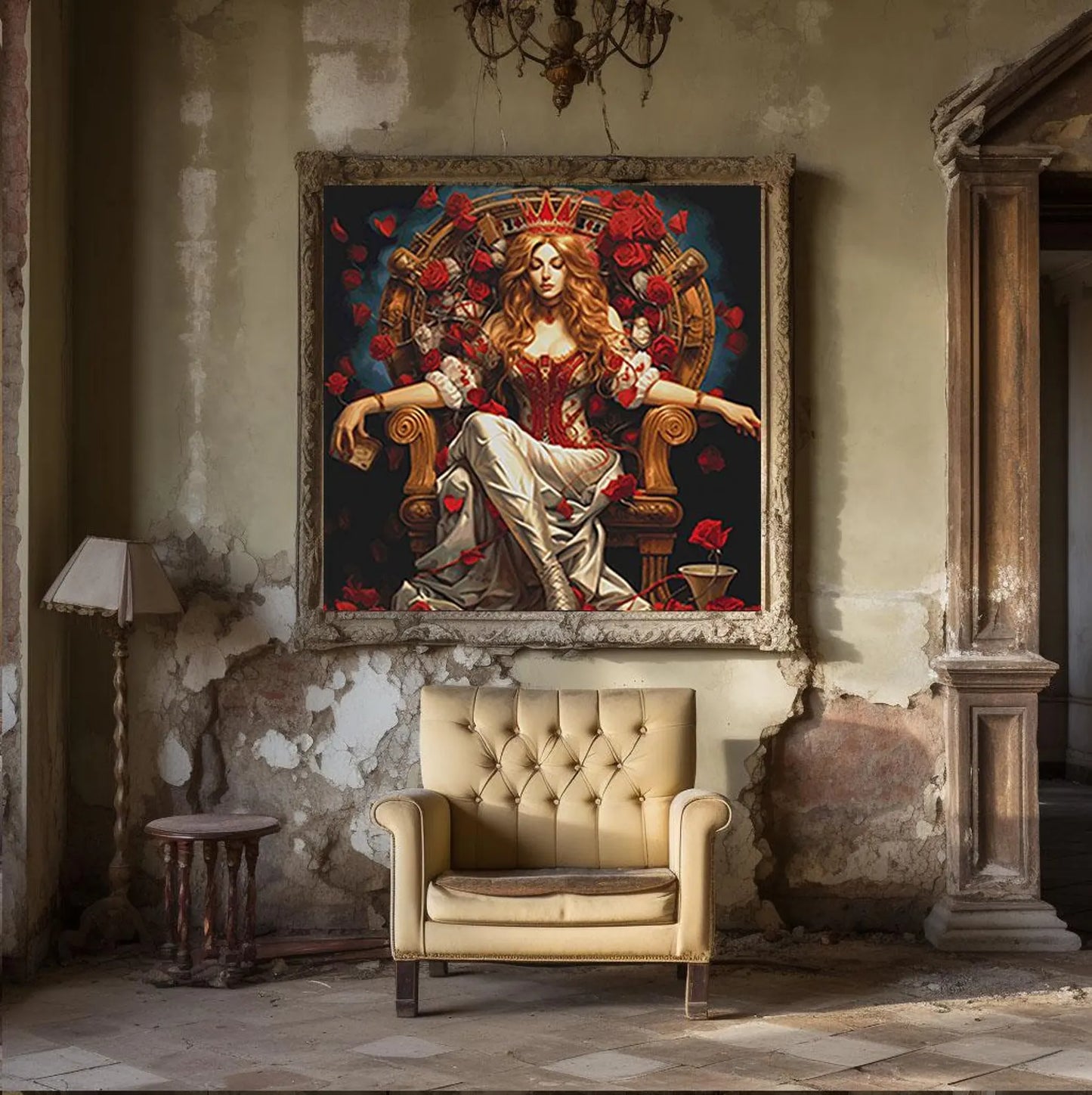 Cross Stitch Pattern The Red Queen PDF, full coverage, embroidery, cross stitch gift, flowers, dmc, digital pattern, instant download