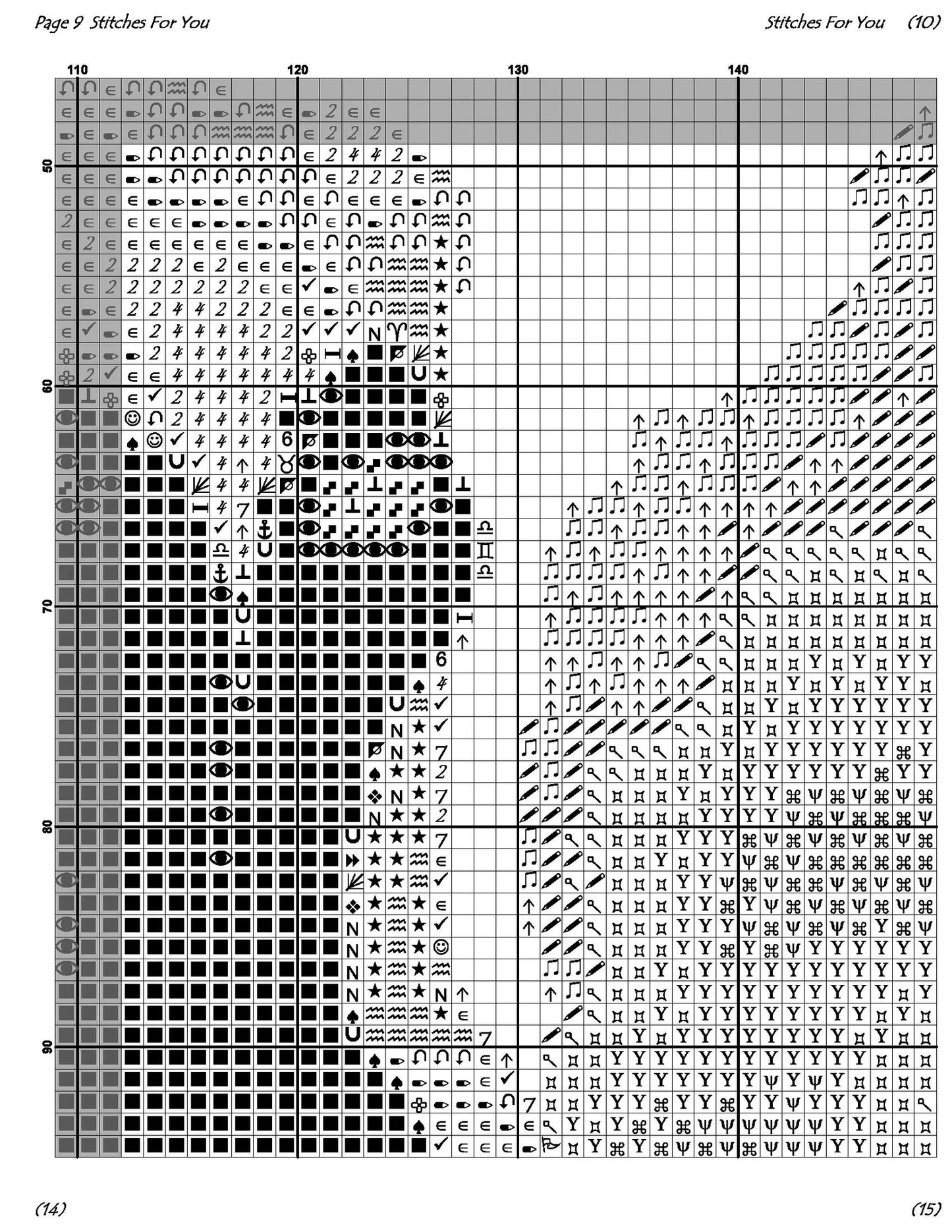 Black Elegance - Counted Cross Stitch Patterns - Printable Chart PDF Format Needlework Embroidery Crafts DIY DMC color