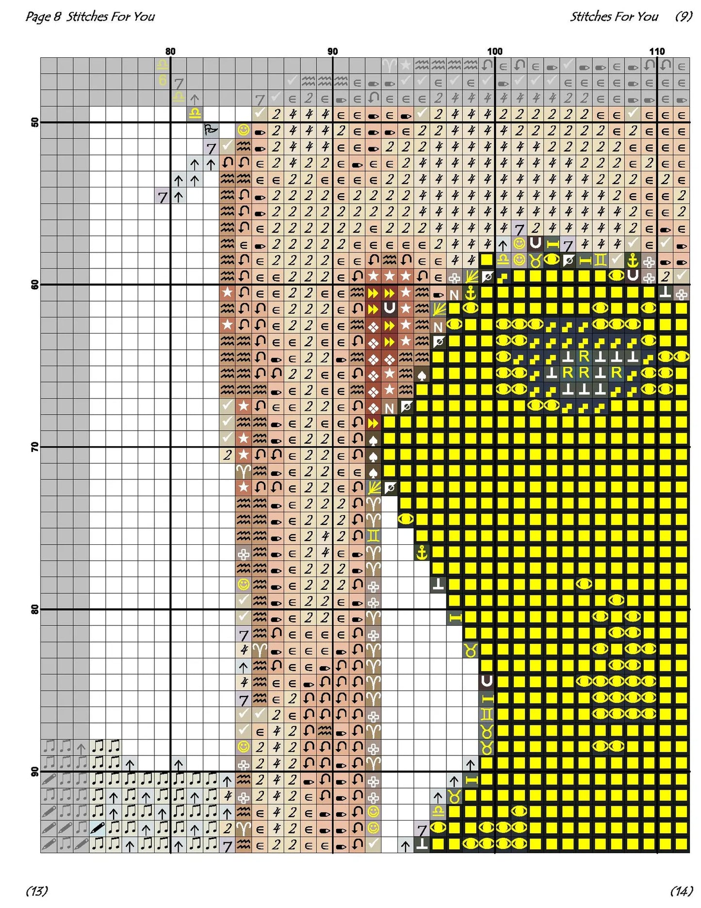 Black Elegance - Counted Cross Stitch Patterns - Printable Chart PDF Format Needlework Embroidery Crafts DIY DMC color
