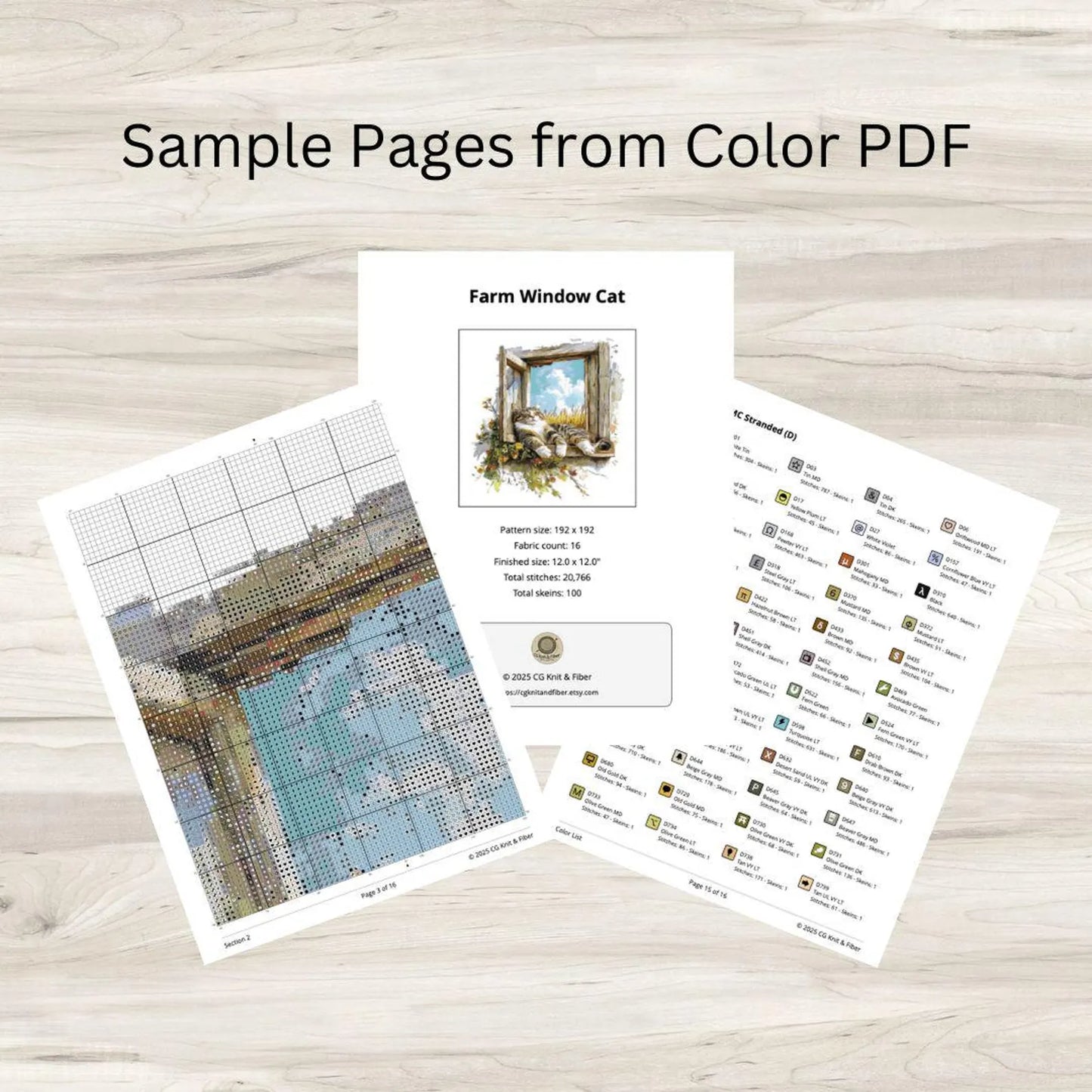 Cross Stitch Pattern: Farm Window Cat - PDF Instant Download