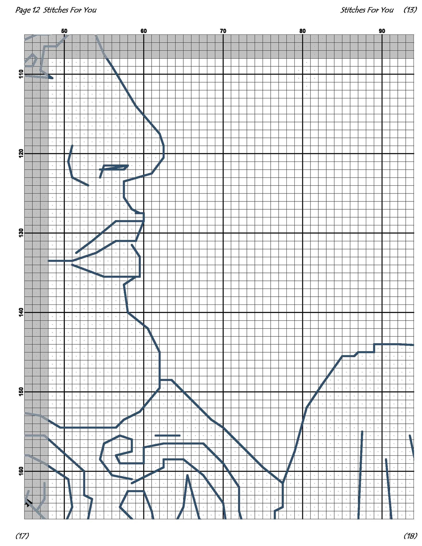 Goddess of the Crescent Moon - Counted Cross Stitch Patterns - Printable Chart PDF Format Needlework Embroidery Crafts DIY DMC color