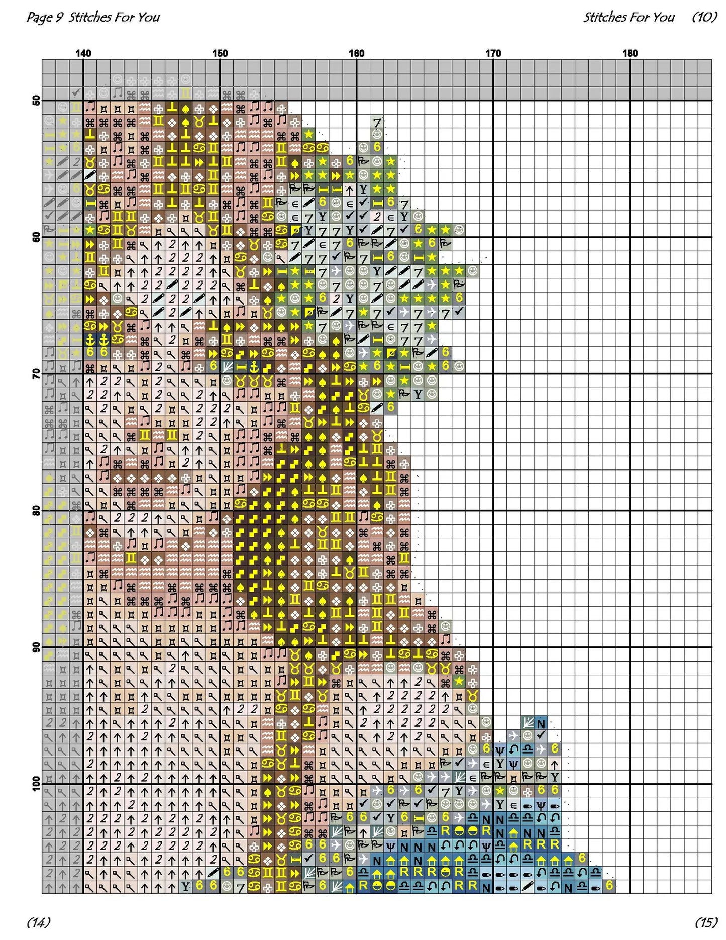 Goddess of the Crescent Moon - Counted Cross Stitch Patterns - Printable Chart PDF Format Needlework Embroidery Crafts DIY DMC color