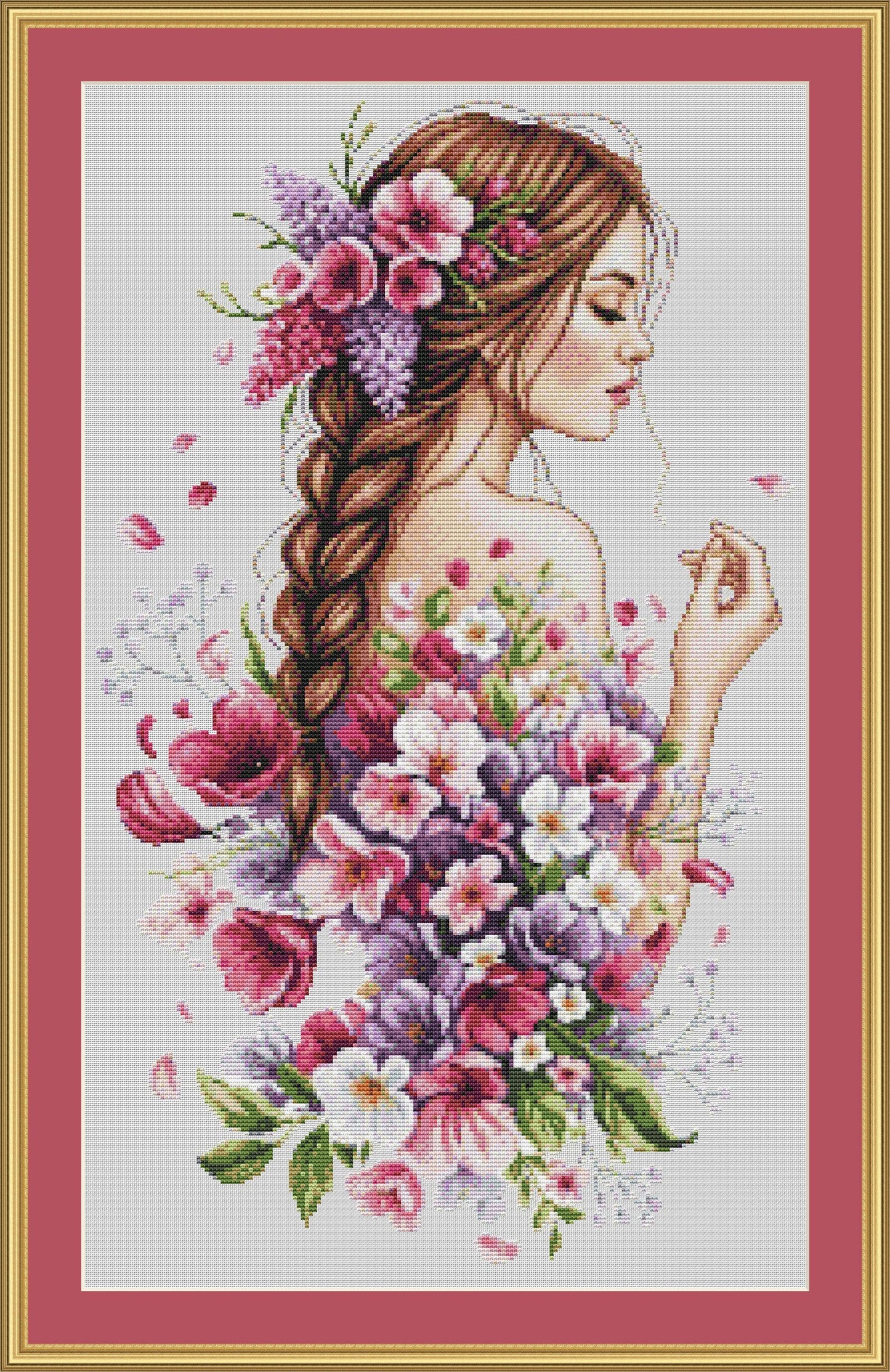 Blossoms of Grace- Counted Cross Stitch Patterns - Printable Chart PDF Format Needlework Embroidery Crafts DIY DMC color