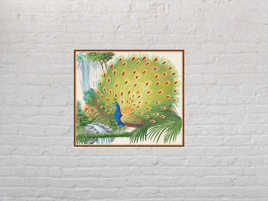 Cross stitch pattern Peacock, bird cross stitch, nature embroidery, vintage cross stitch, digital PDF file, printable cross stitch,waterfall
