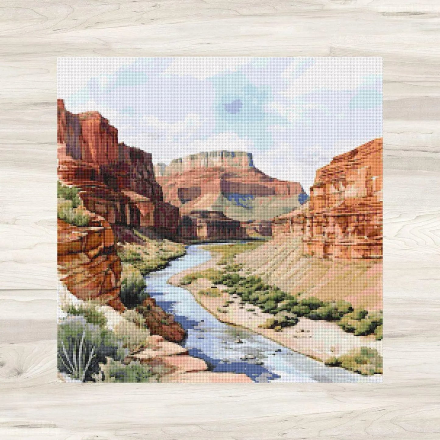 Cross Stitch Pattern: Grand Canyon Landscape Motif 5 - PDF Instant Download