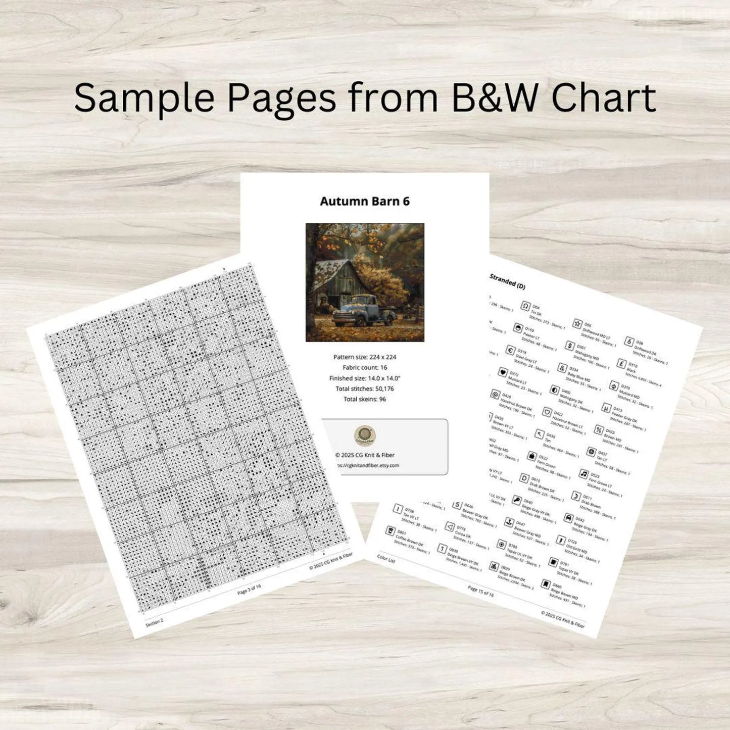Cross Stitch Pattern: Autumn Barn and Truck Rural Americana Motif 6 - PDF Instant Download