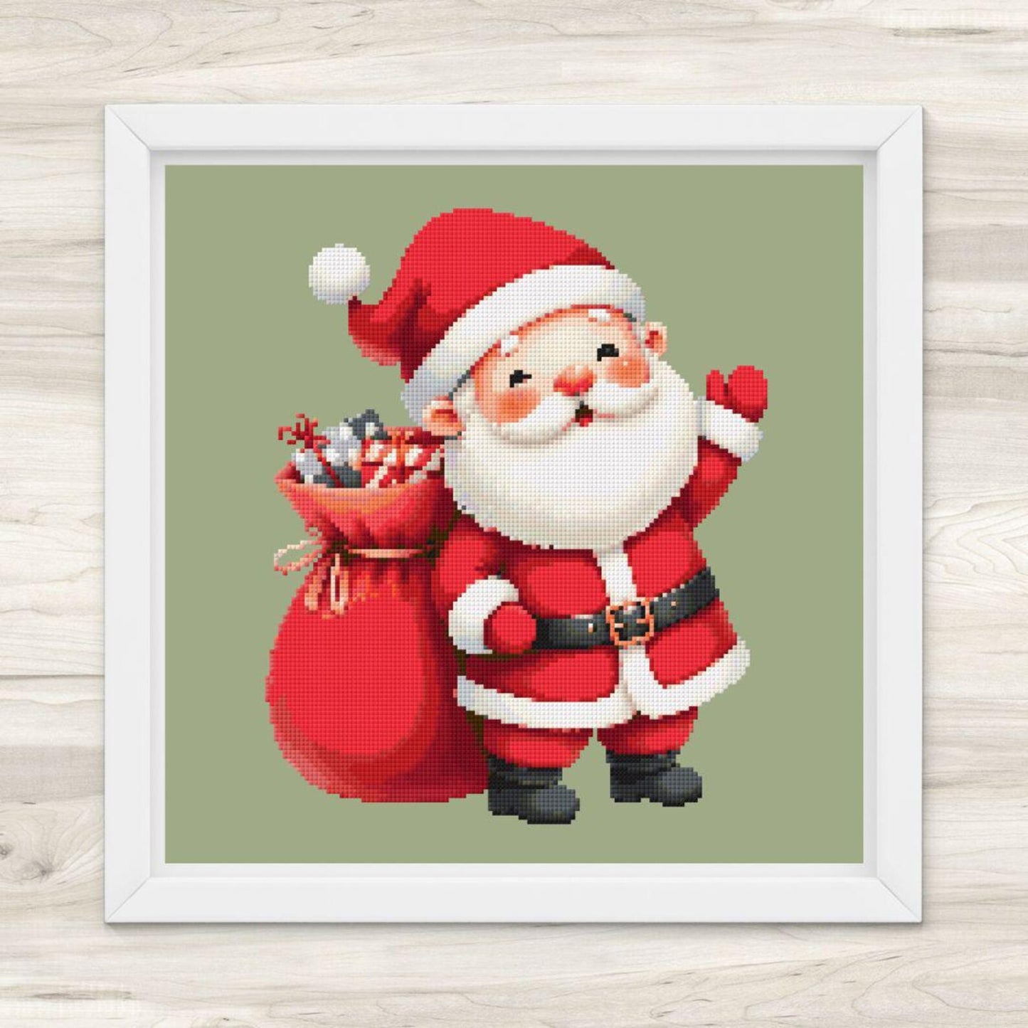 Cross Stitch Pattern: Cute Christmas Santa with Gifts 3 - PDF Instant Download