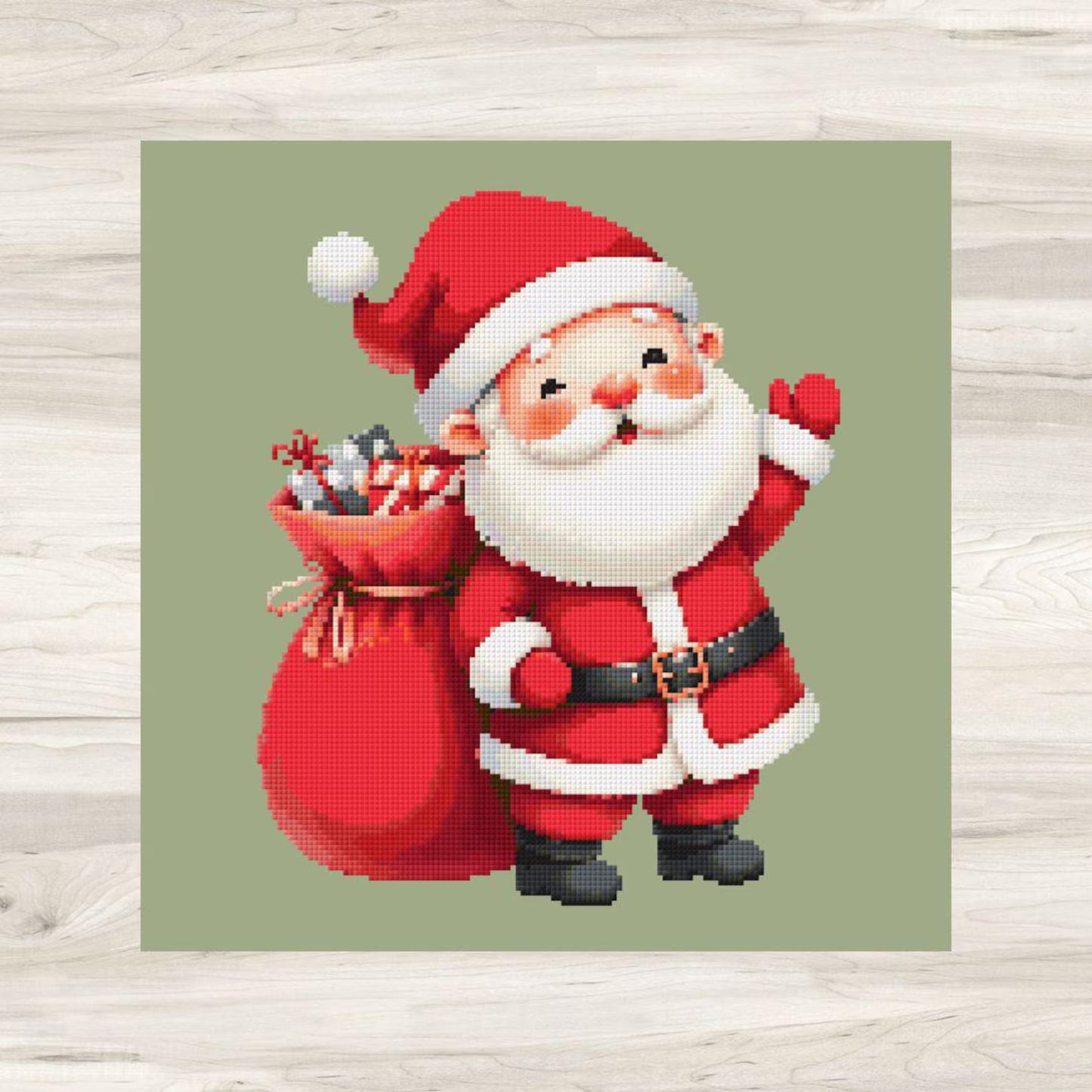 Cross Stitch Pattern: Cute Christmas Santa with Gifts 3 - PDF Instant Download