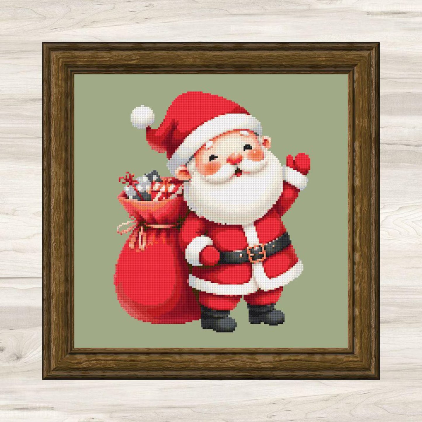 Cross Stitch Pattern: Cute Christmas Santa with Gifts 3 - PDF Instant Download