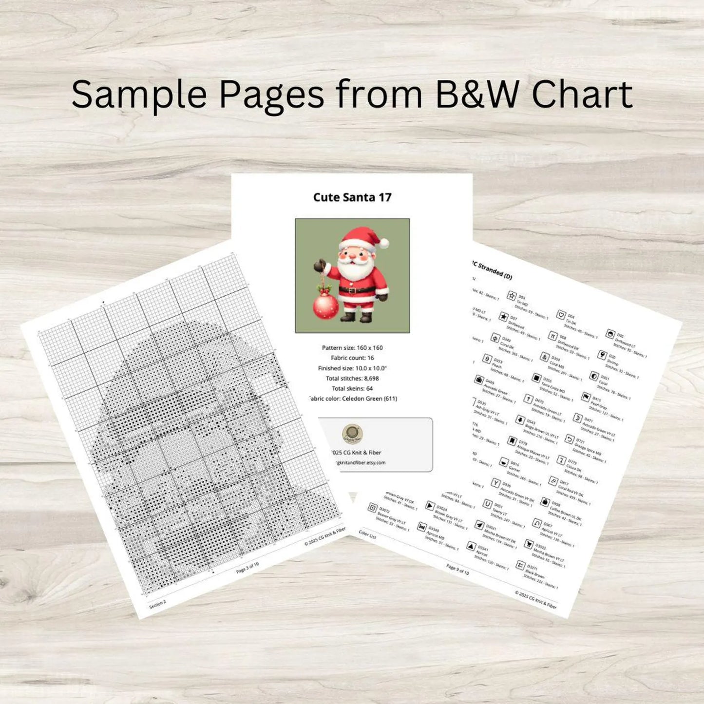 Cross Stitch Pattern: Cute Christmas Santa with Ornament 17 - PDF Instant Download