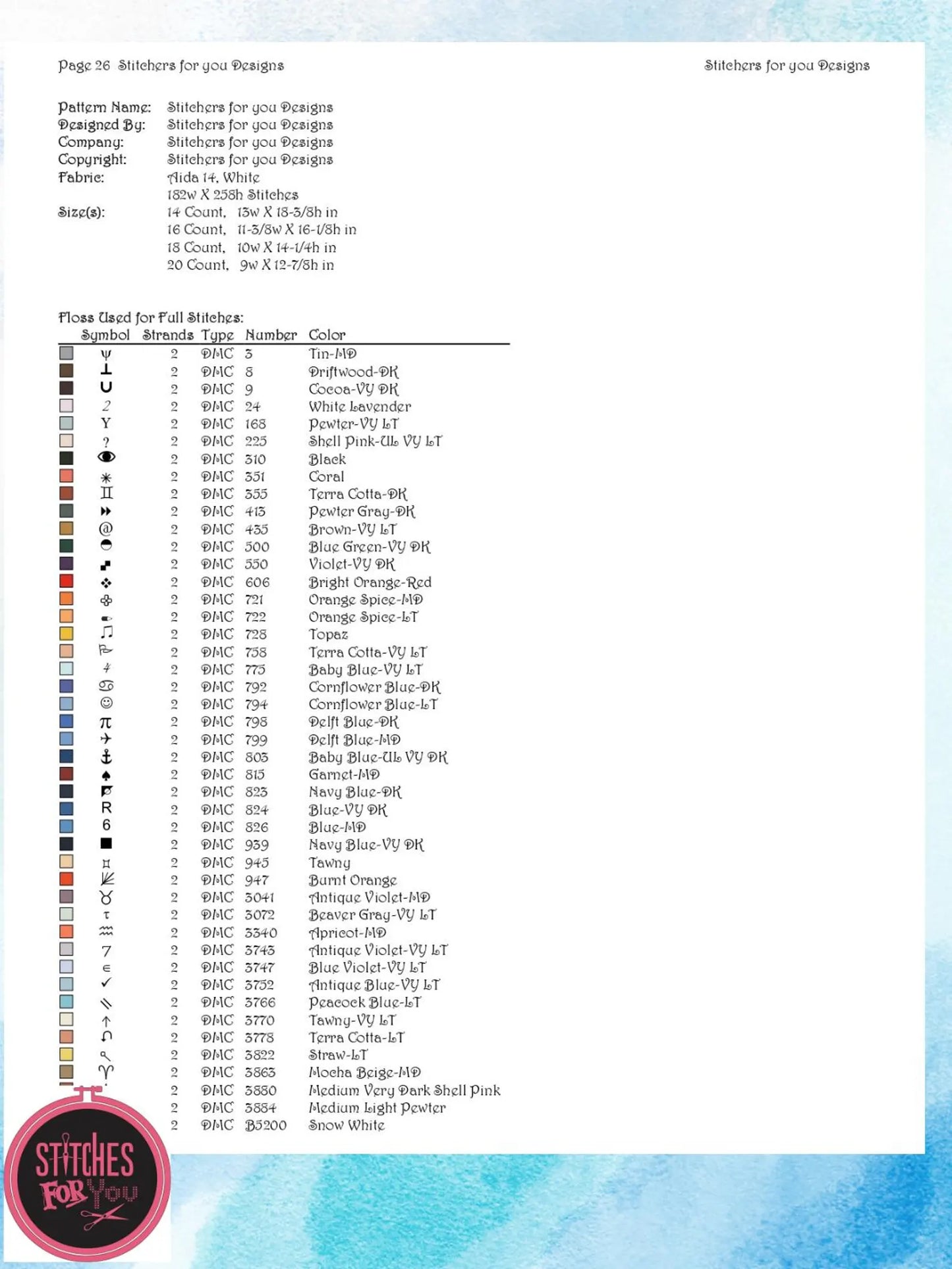 Leafscape Sunset- Counted Cross Stitch Patterns - Printable Chart PDF Format Needlework Embroidery Crafts DIY DMC color