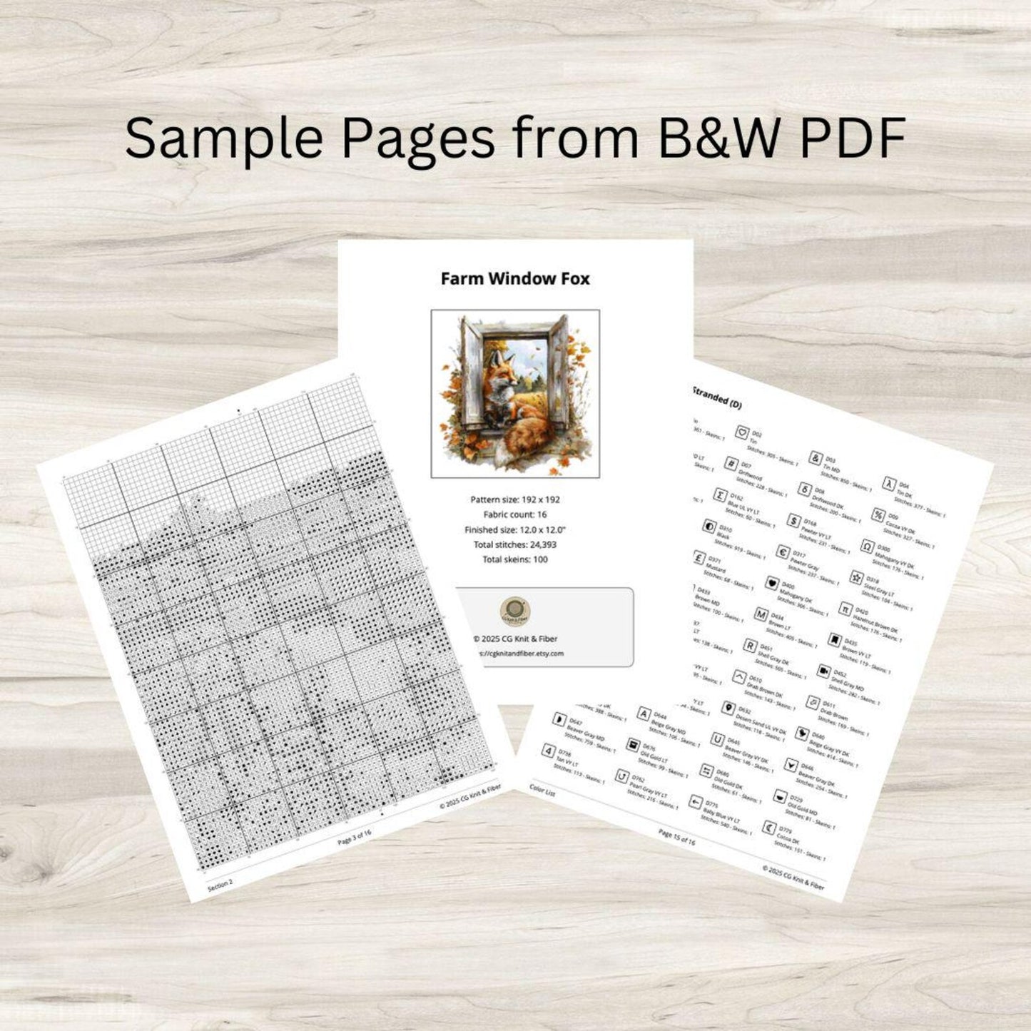 Cross Stitch Pattern: Farm Window Fox in Autumn - PDF Instant Download
