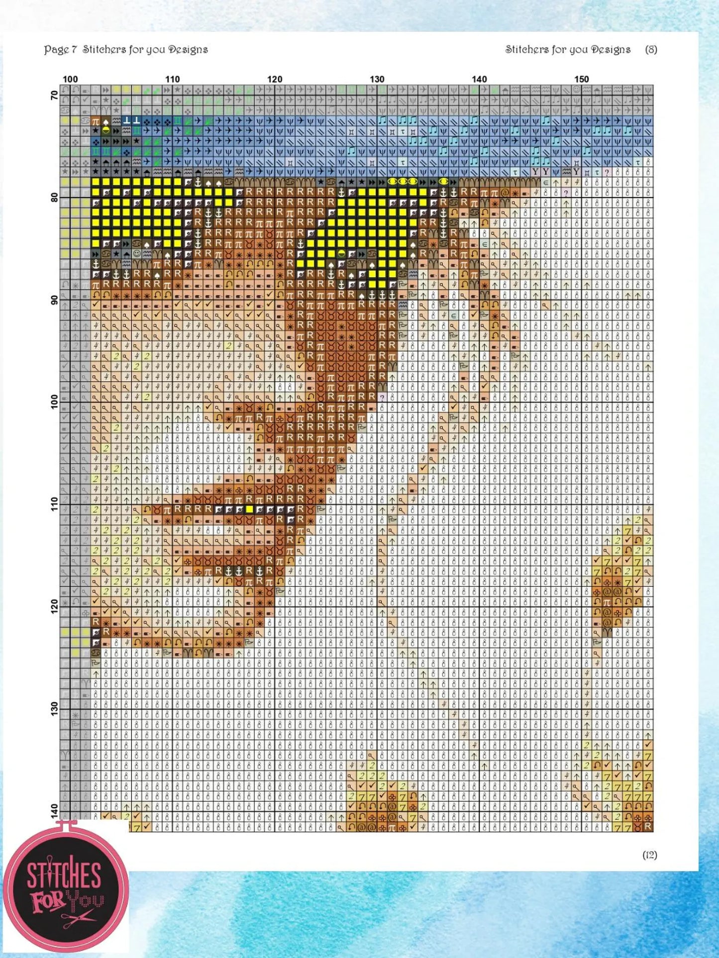 Golden Bloom- Counted Cross Stitch Patterns - Printable Chart PDF Format Needlework Embroidery Crafts DIY DMC color
