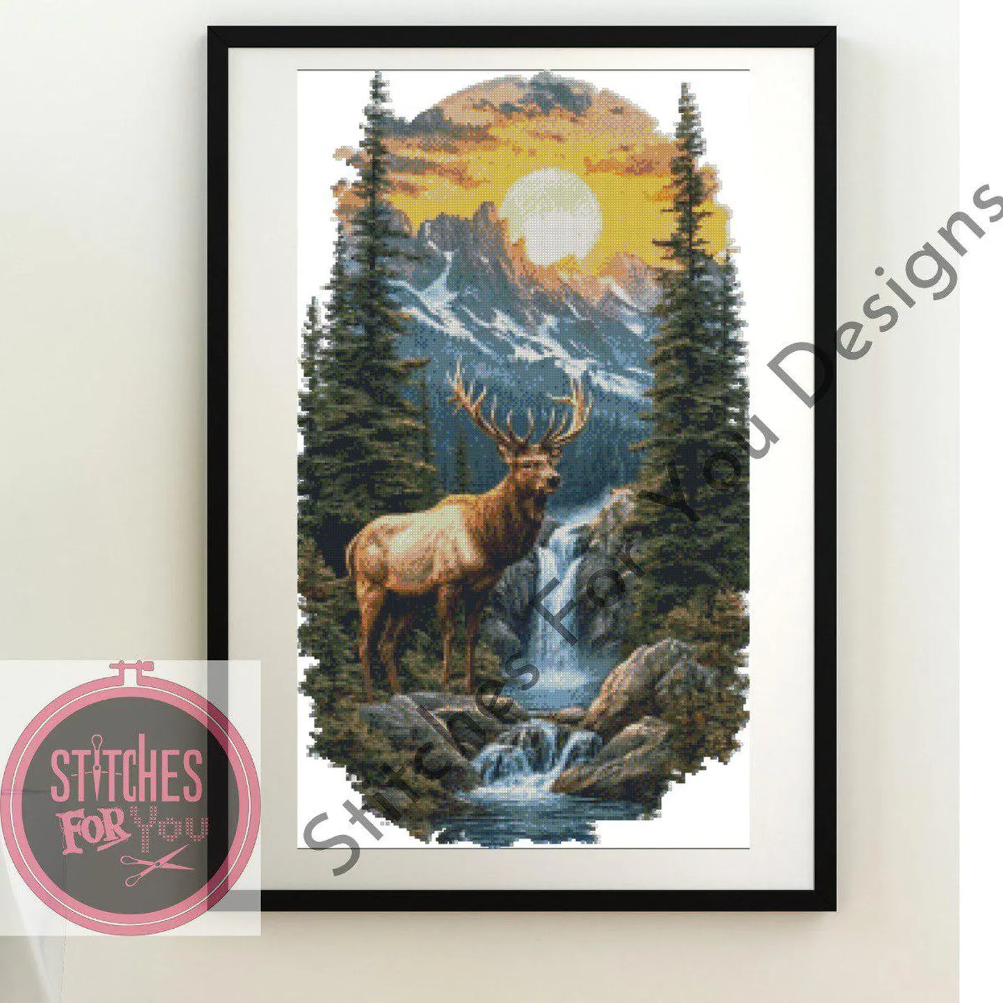 natures throne- Counted Cross Stitch Patterns - Printable Chart PDF Format Needlework Embroidery Crafts DIY DMC color