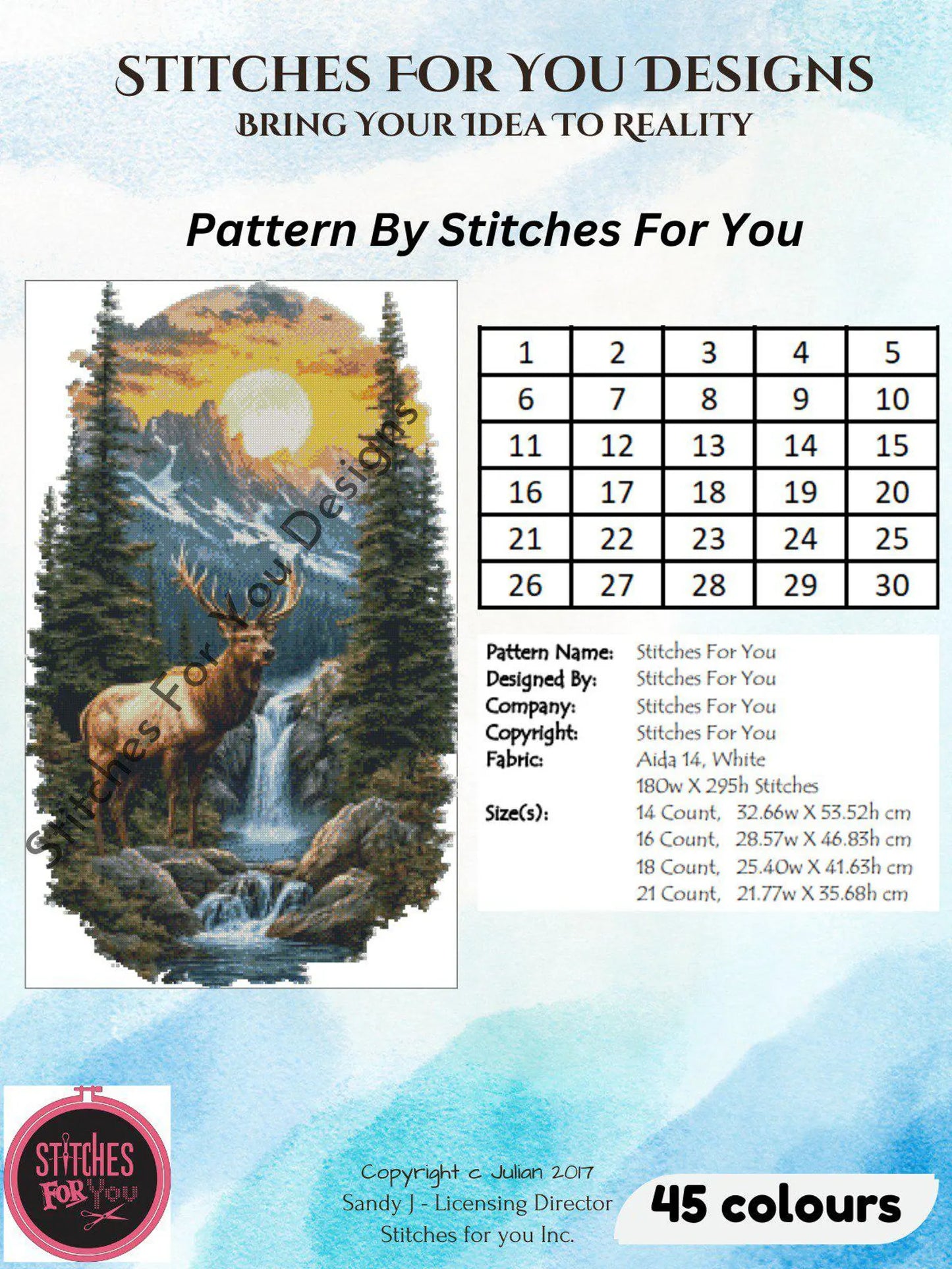 natures throne- Counted Cross Stitch Patterns - Printable Chart PDF Format Needlework Embroidery Crafts DIY DMC color