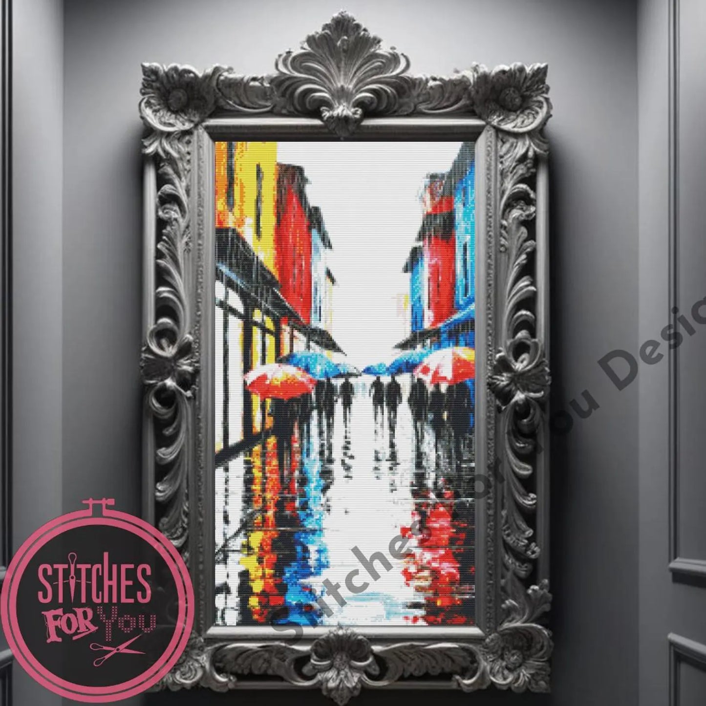 Street of Shades- Counted Cross Stitch Patterns - Printable Chart PDF Format Needlework Embroidery Crafts DIY DMC color