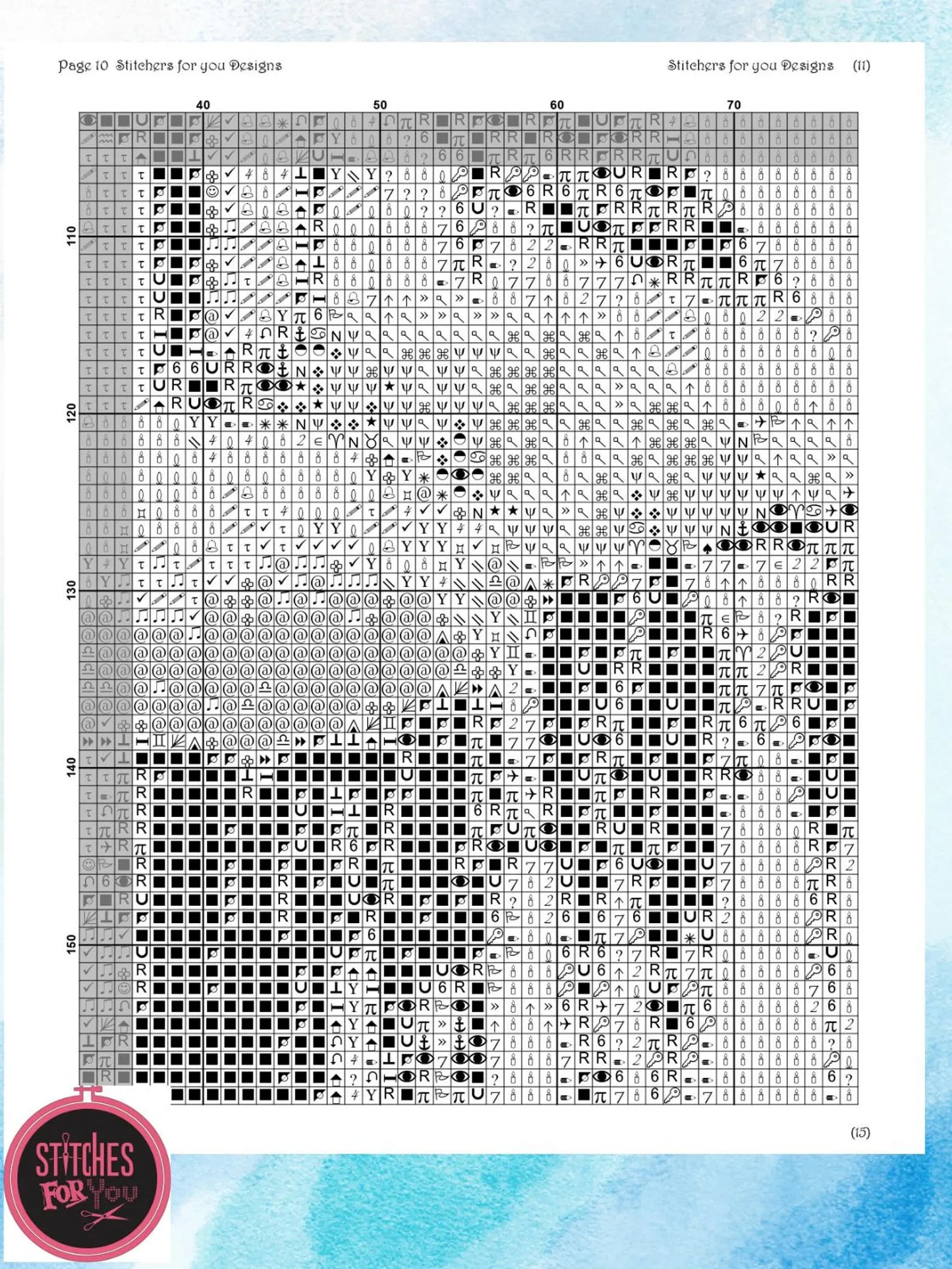 Street of Shades- Counted Cross Stitch Patterns - Printable Chart PDF Format Needlework Embroidery Crafts DIY DMC color
